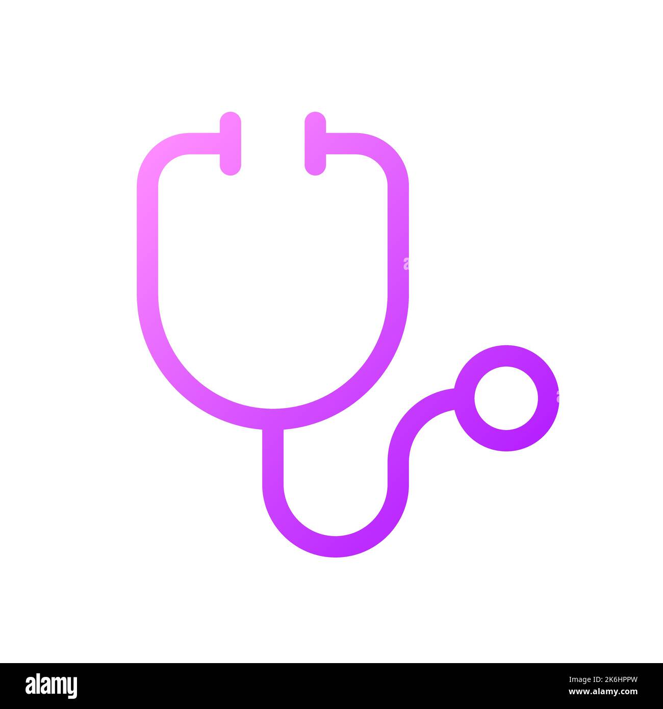 Stéthoscope pixel Perfect gradient linéaire icône de l'interface utilisateur Illustration de Vecteur