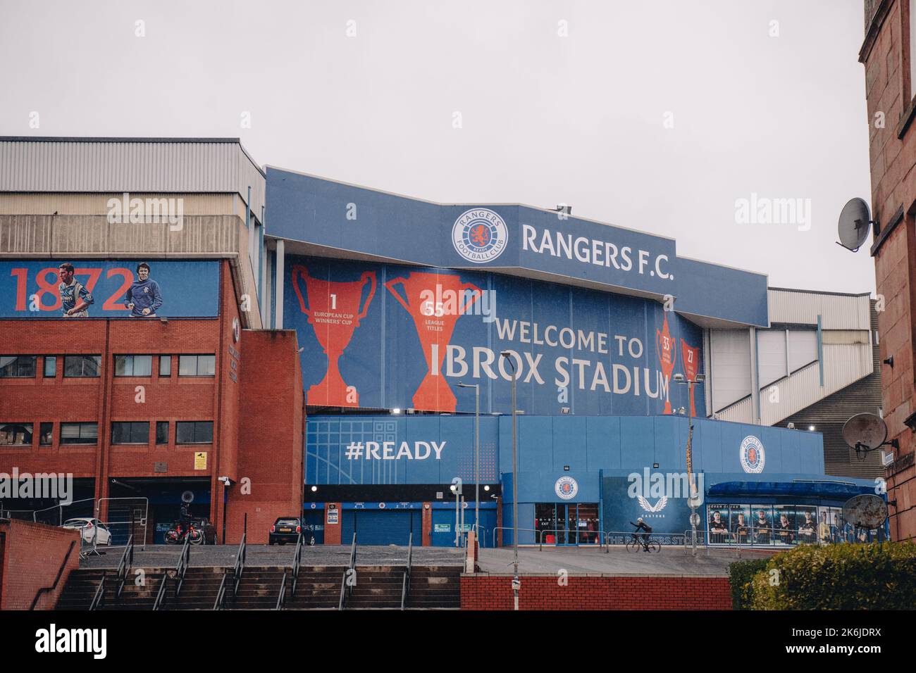 Rangers football Club est un club de football basé à Glasgow. Le stade Ibrox a été conçu par l'architecte Archibald Leitch. Banque D'Images