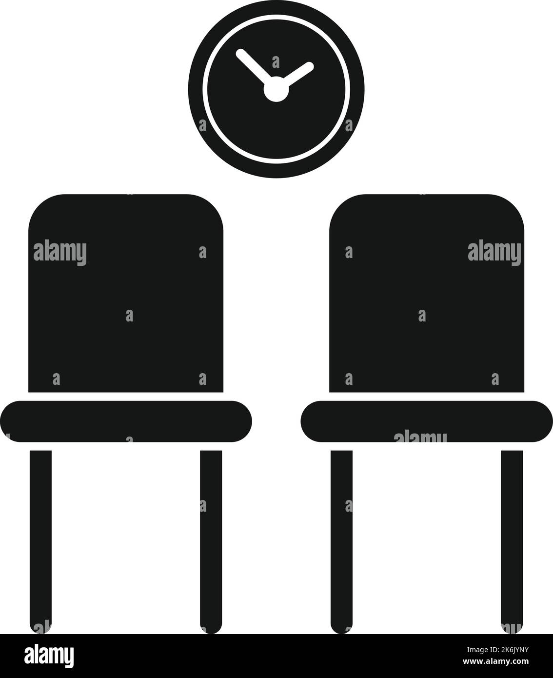 Icône chaises d'attente vecteur simple. Salle d'attente. Intérieur de bureau Illustration de Vecteur