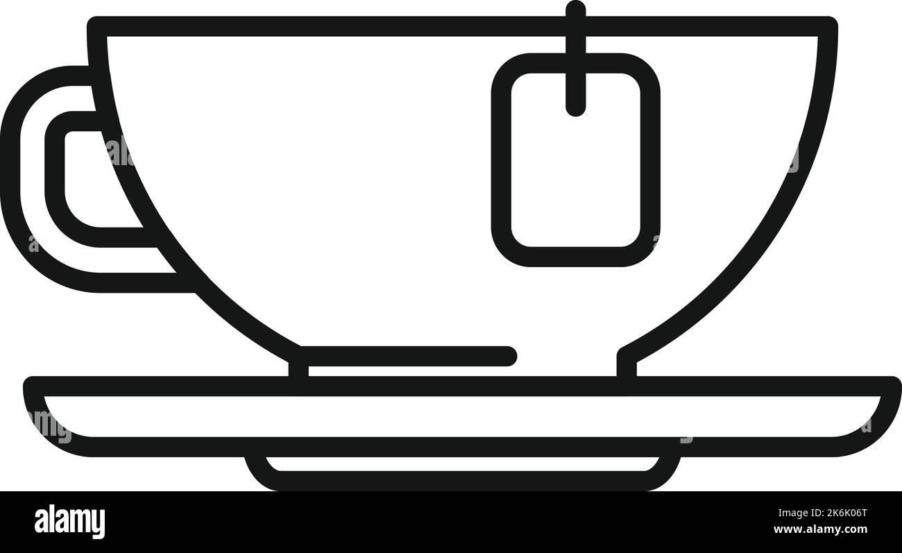 Vecteur de contour d'icône de tasse à thé. Salle d'attente. Patient de l'aéroport Illustration de Vecteur