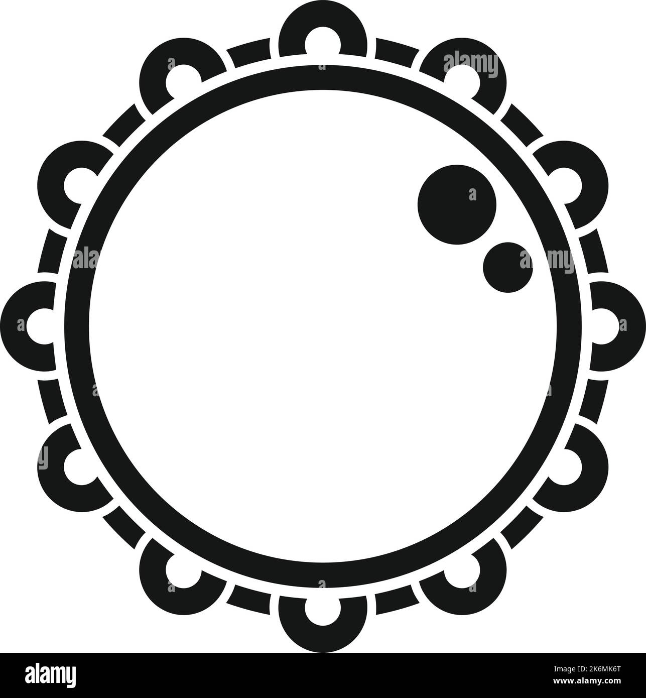 Icône tambourine traditionnelle vecteur simple. Tambour Samba. Concert de Bell Illustration de Vecteur