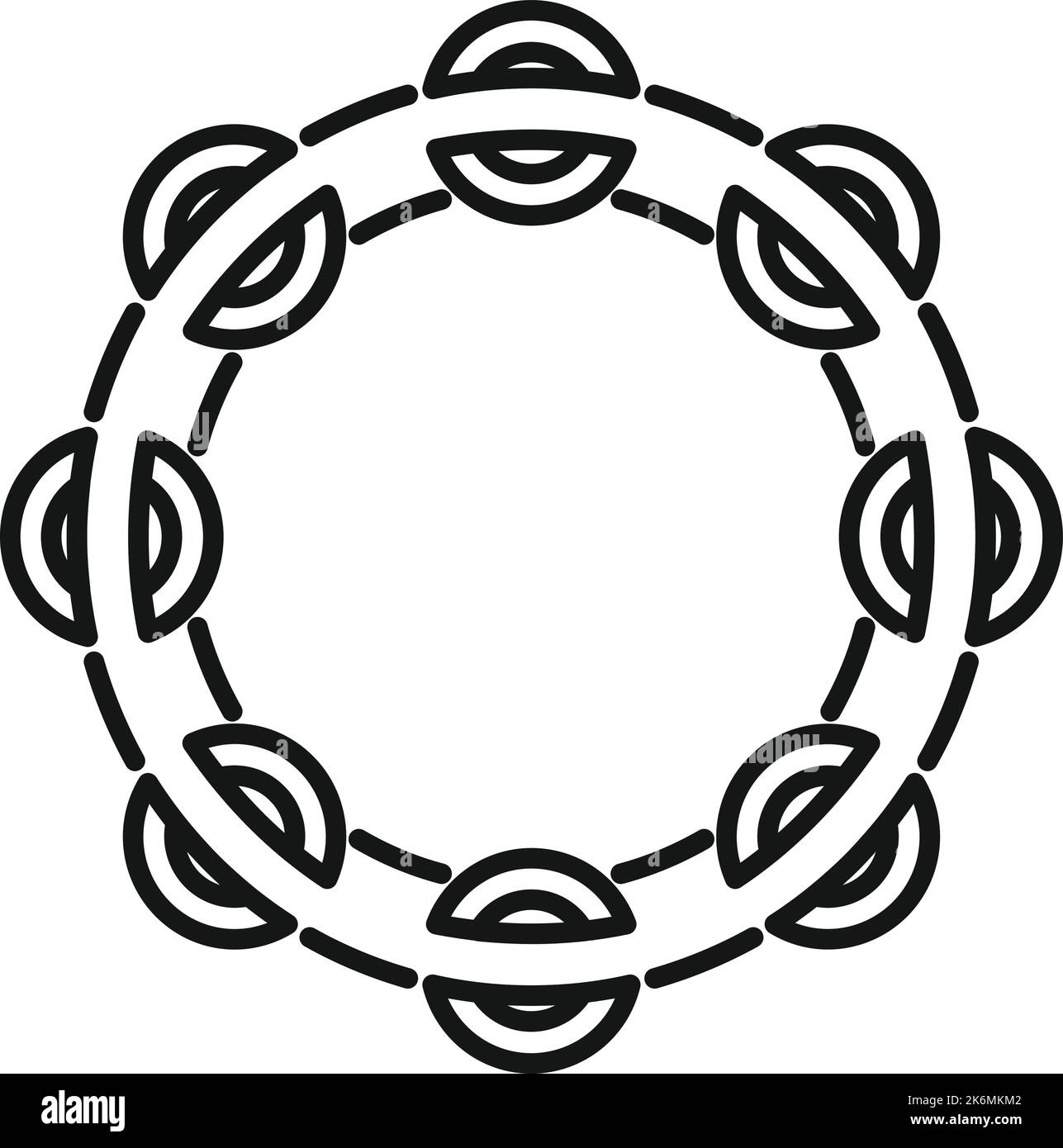 Vecteur de contour de l'icône tambourine de l'instrument. Music Drum. Carnaval de Samba Illustration de Vecteur