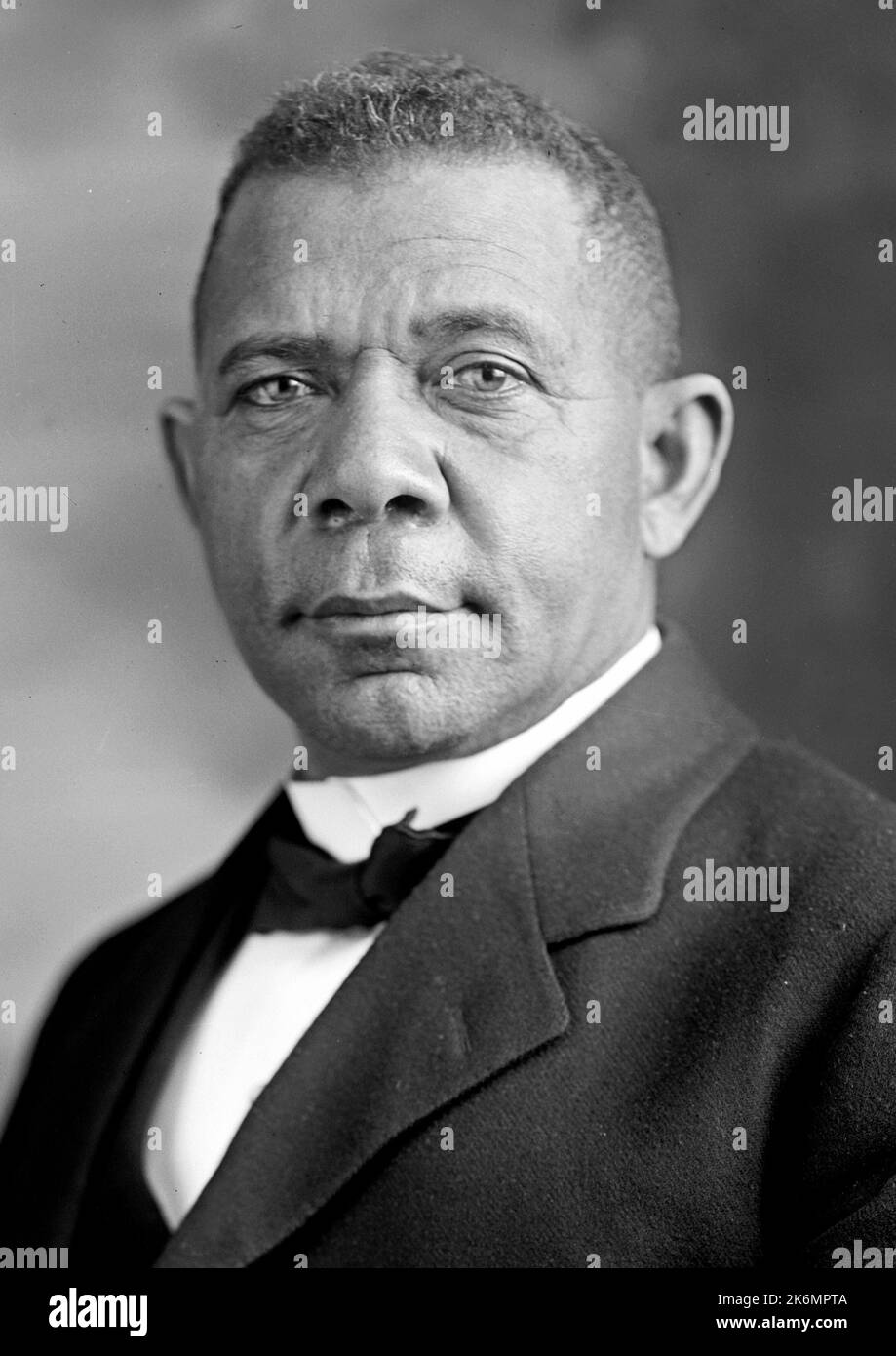 Un portrait de Booker T. Washington. Theodore Roosevelt l'a invité à dîner à la Maison de Whiye, qui a suscité une réaction des violences racistes les plus viles de la presse de droite Banque D'Images