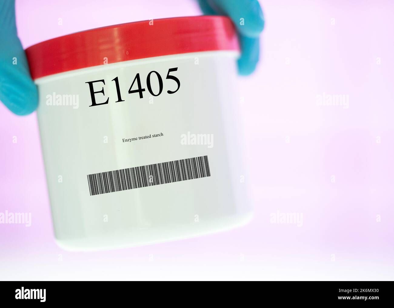 Contenant de l'additif alimentaire E1405 Banque D'Images