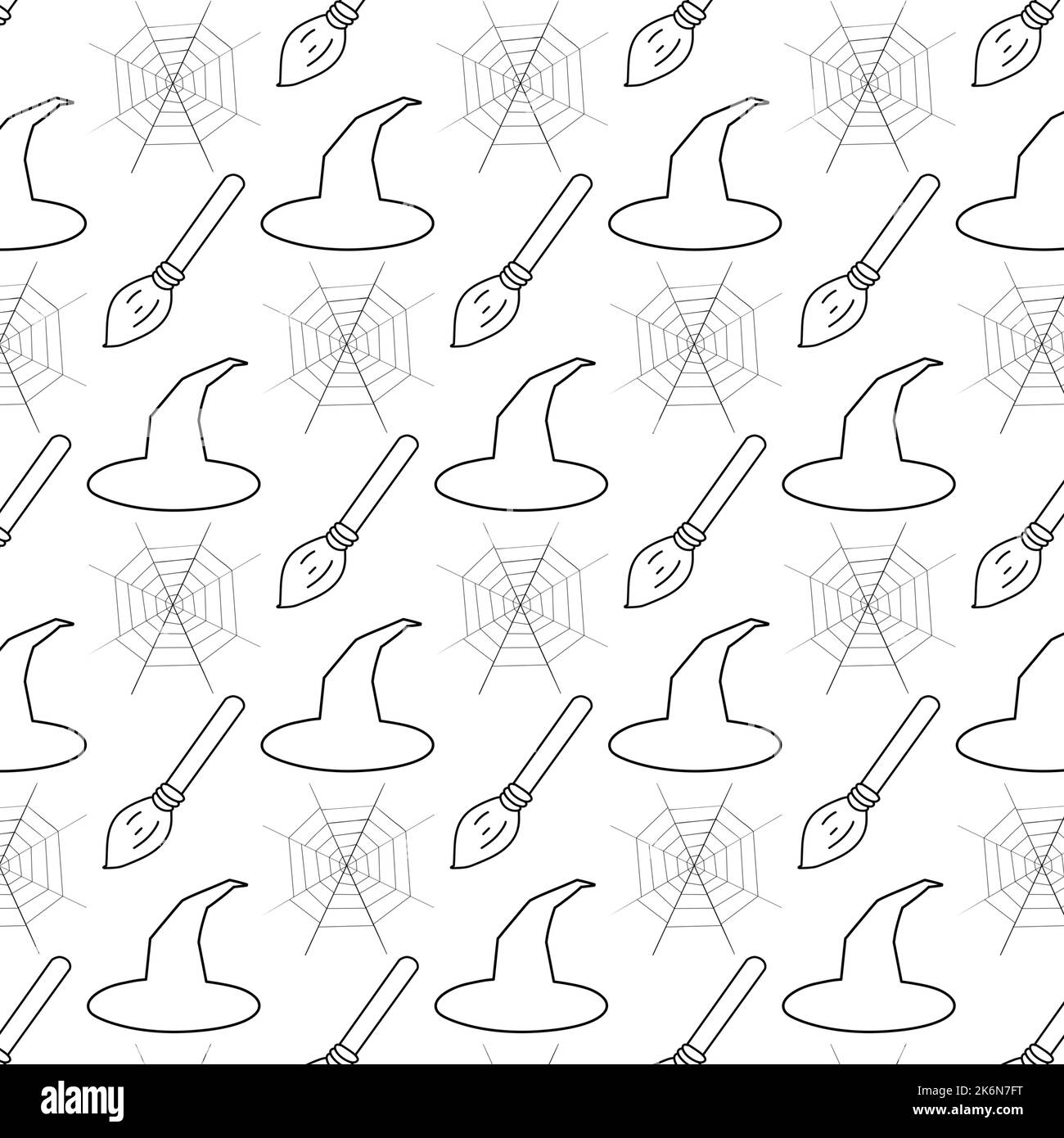halloween illustrations simples dessinées à la main, fond blanc Banque D'Images