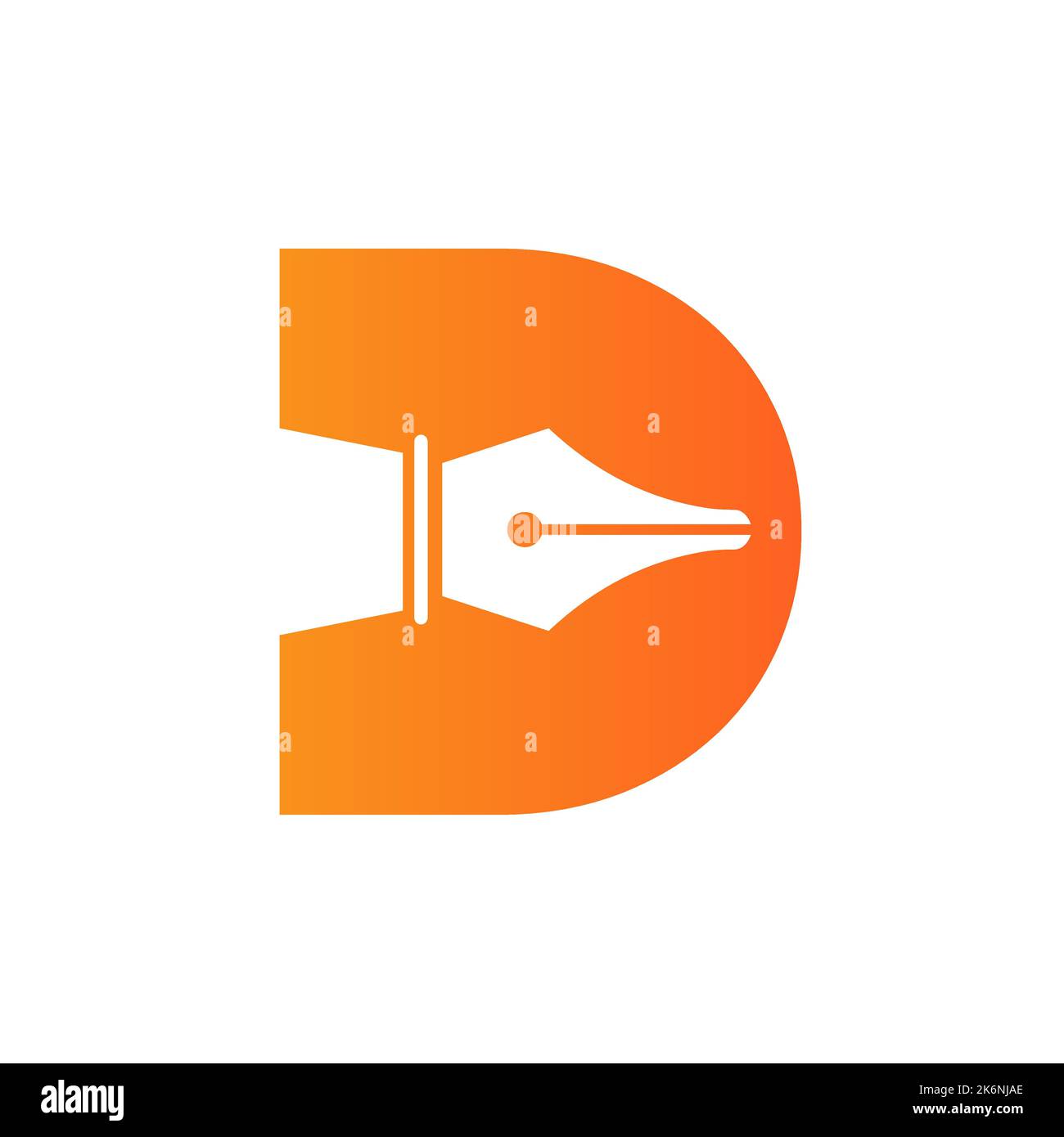 Lettre initiale D stylo plume icône pour Education logo et Loi symbole vecteur modèle basé sur l'alphabet Illustration de Vecteur