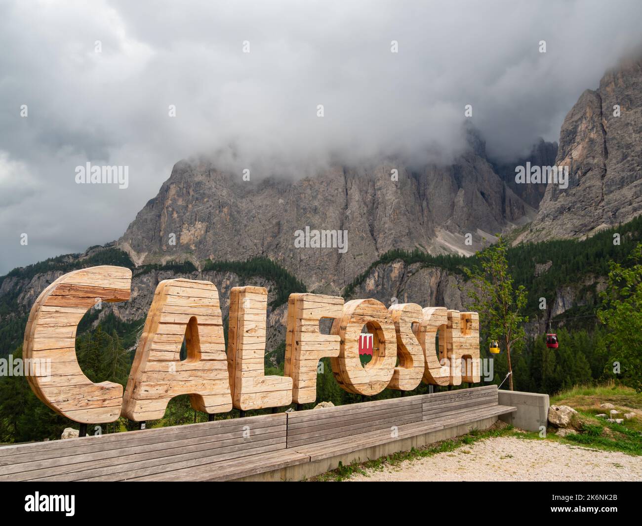 Calfosch, Italie - 26 juillet 2022 : Calfosch est le village le plus haut avec des résidents permanents dans le Val Badia à 1645 mètres Banque D'Images