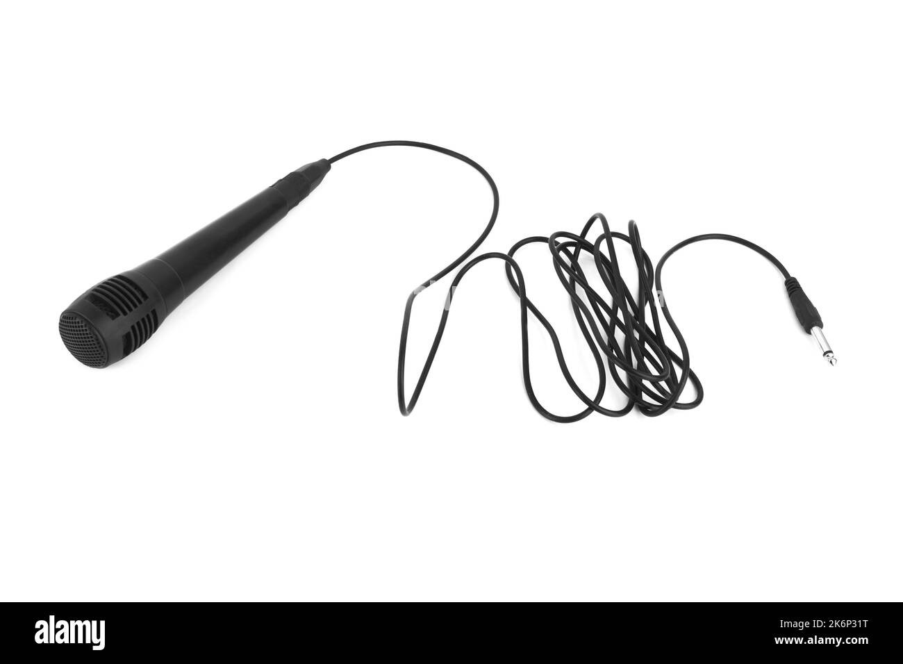 Microphone musical isolé sur fond blanc Banque D'Images
