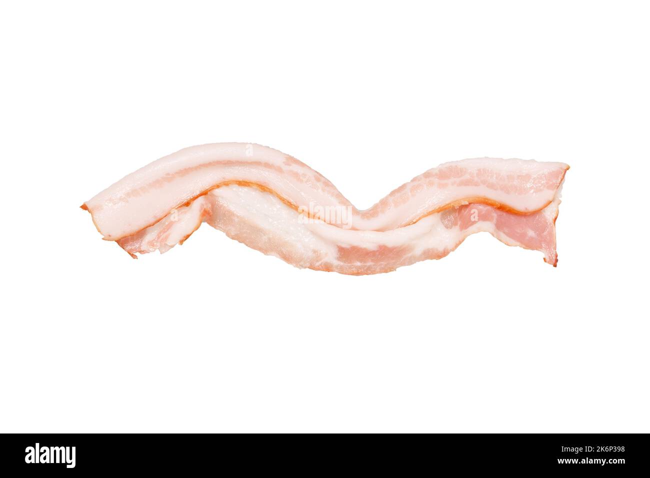 Morceau de bacon isolé sur fond blanc Banque D'Images