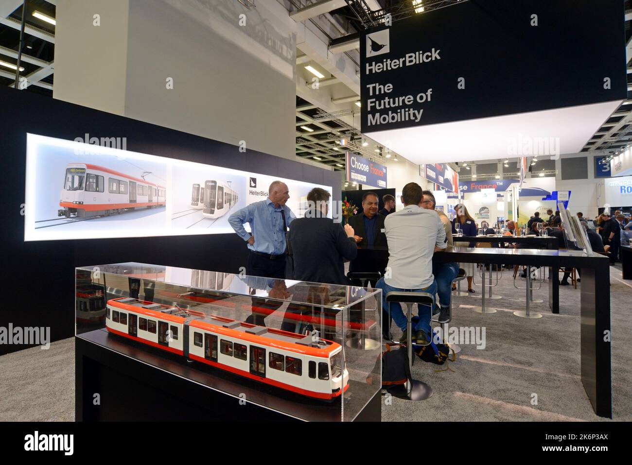 Le stand du fabricant de tramway HeiterBlick à Innotrans, l'exposition internationale des transports, Messe Berlin, septembre 2022 Banque D'Images