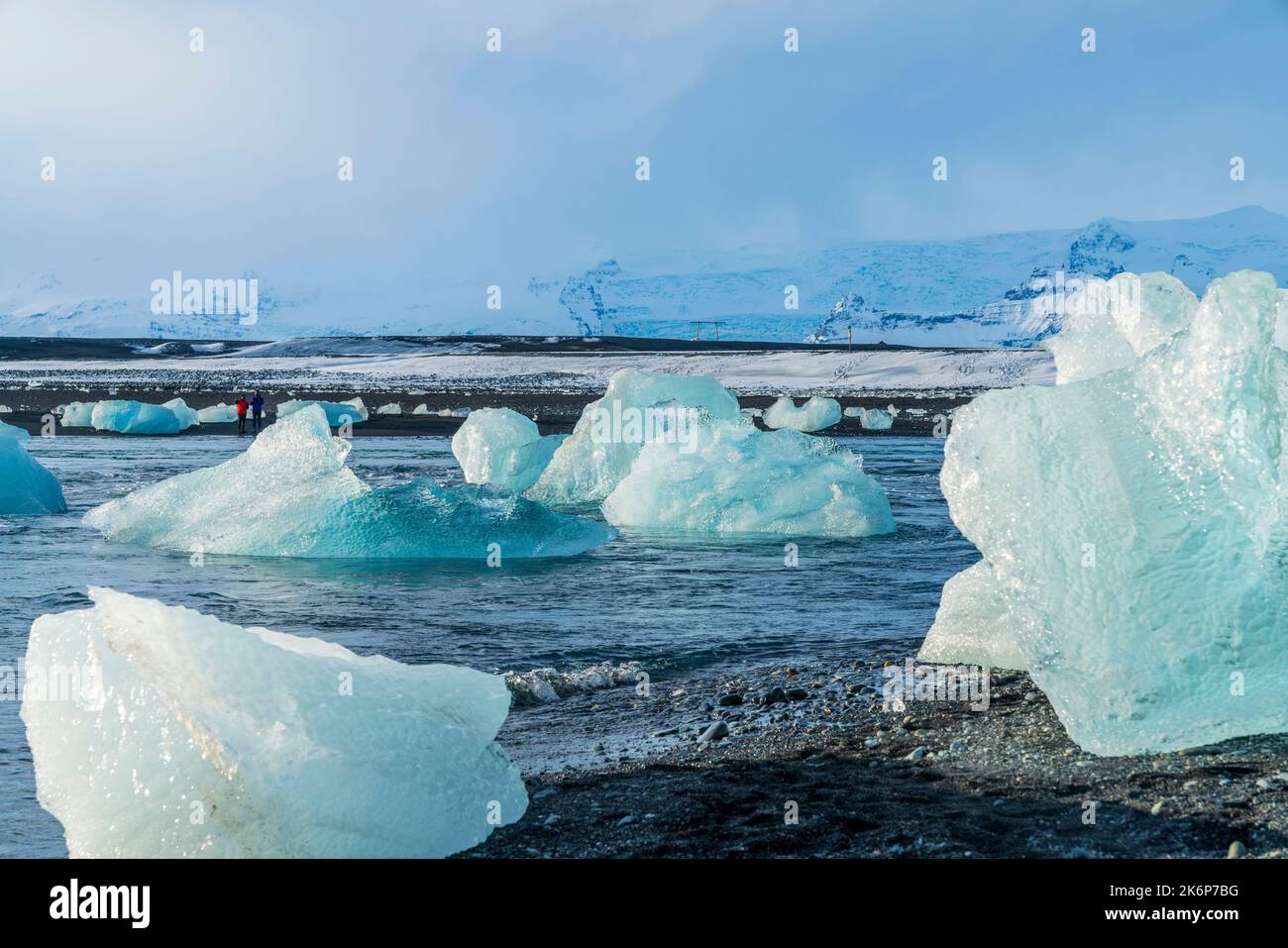 Diamond Beach, région de l'est, Islande, Europe. Banque D'Images