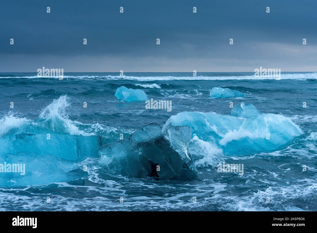 Diamond Beach, région de l'est, Islande, Europe. Banque D'Images