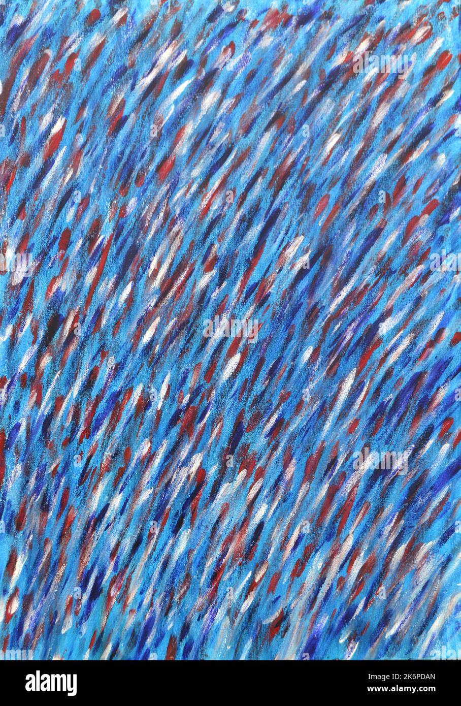 Art populaire - Americana - vache peinte en bois rouge, blanc et bleu