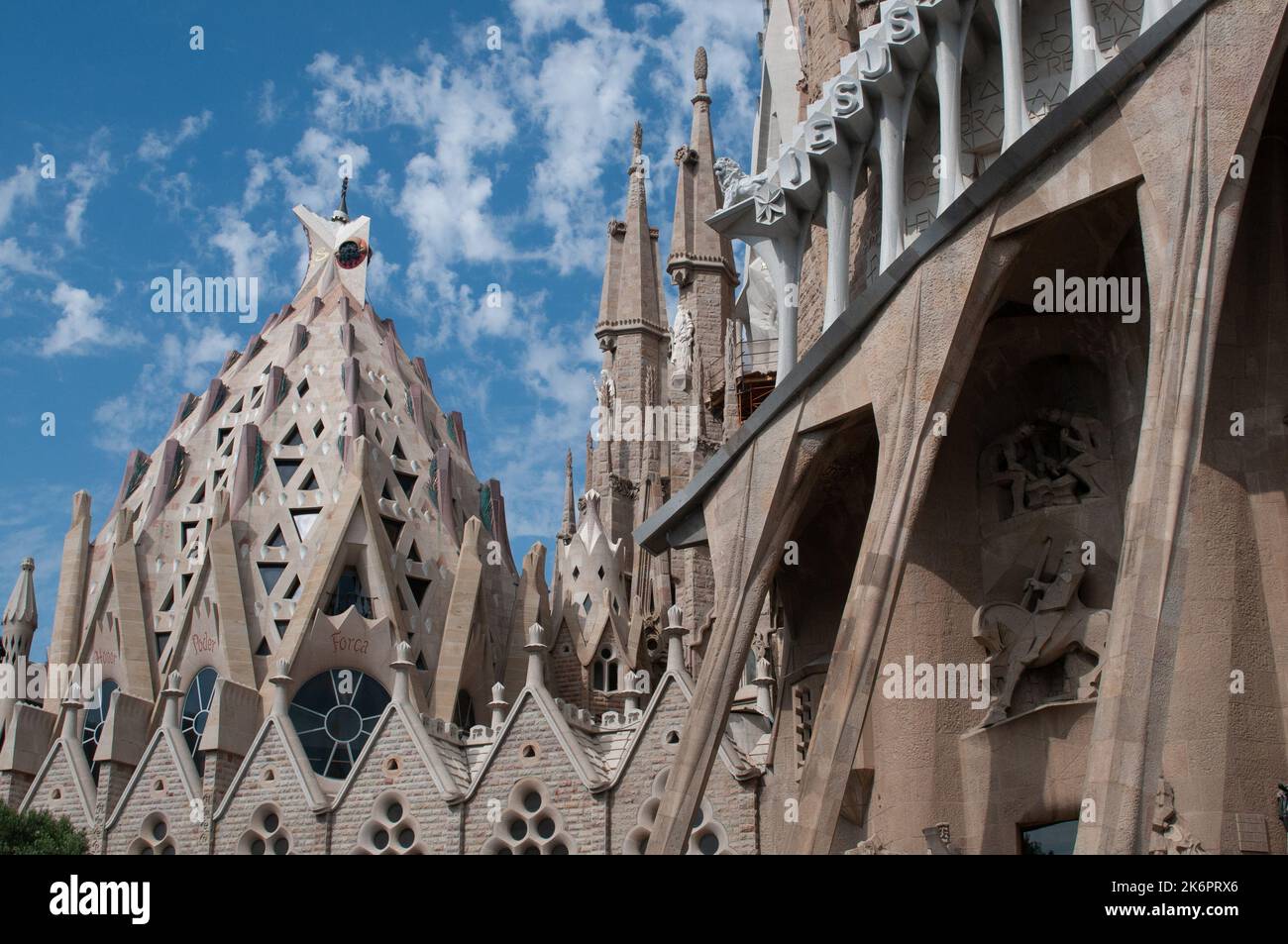 Vista esterna della sagrada familia, Barcellona Banque D'Images