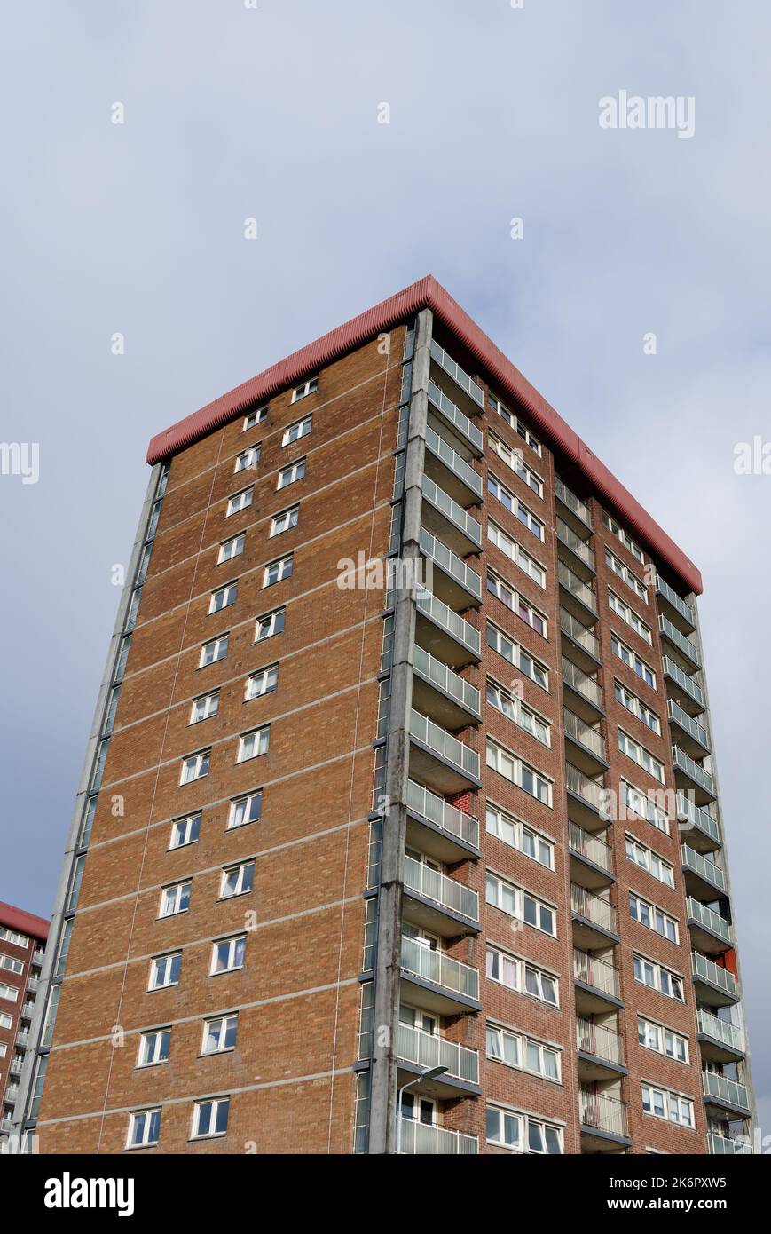 Les appartements du conseil dans les logements pauvres avec de nombreuses questions de protection sociale à Linwood Banque D'Images