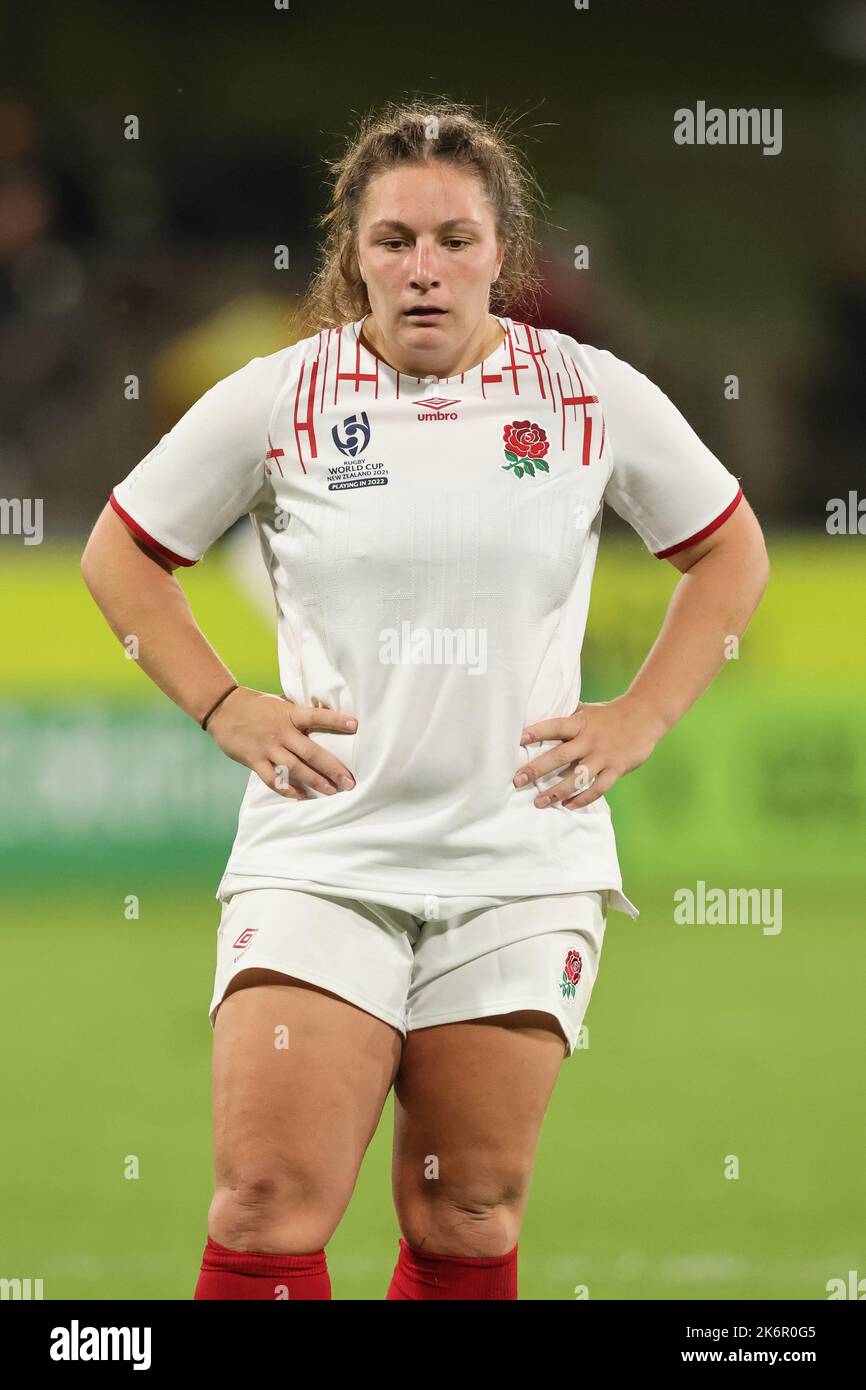 Amy Cokayne d'Angleterre pendant le match de coupe du monde de rugby féminin France contre Angleterre femmes au Northland Events Center, Whangarei, Nouvelle-Zélande, 15th octobre 2022 (photo de Natalie Bell/News Images) Banque D'Images