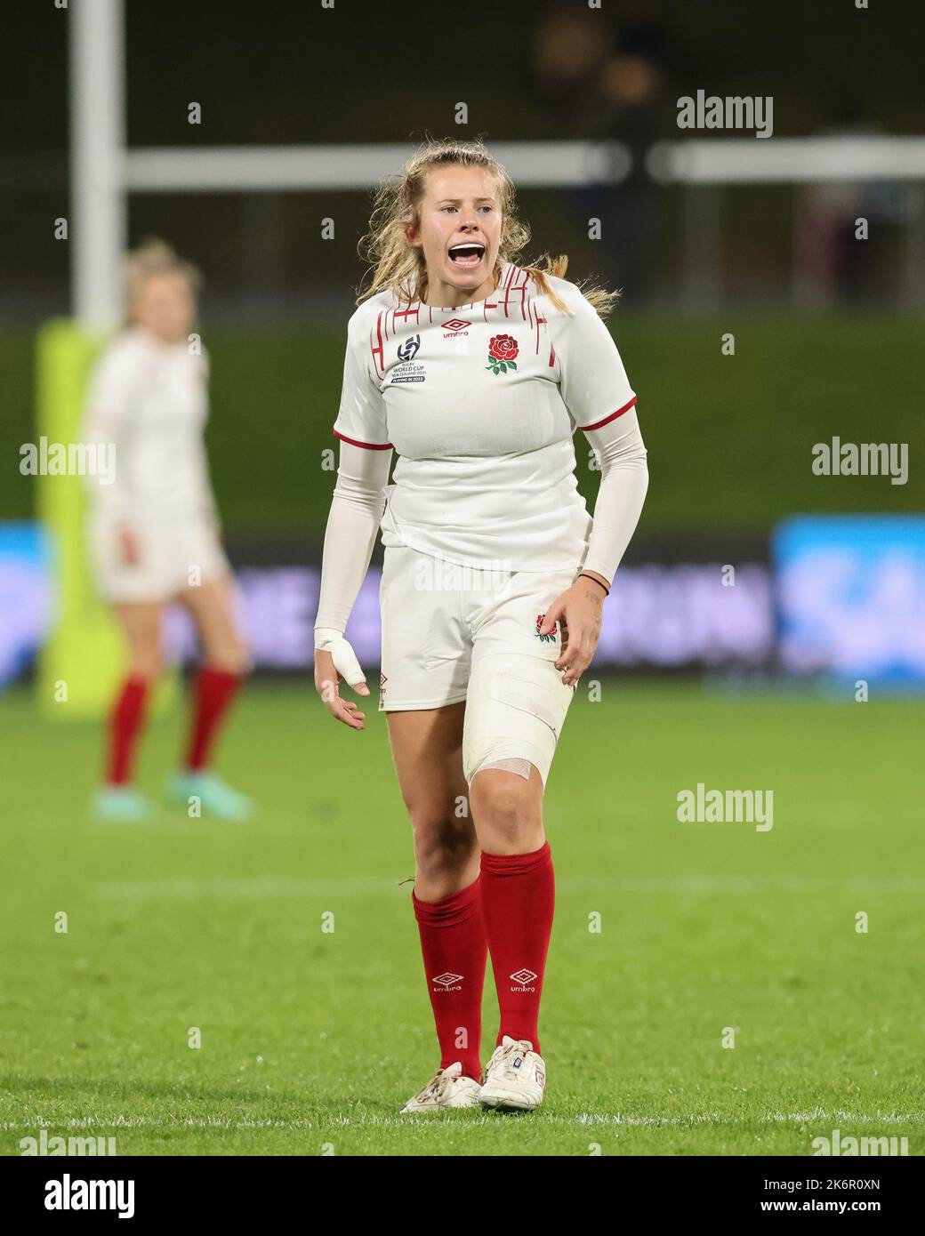 Zoe Harrison d'Angleterre pendant le match de coupe du monde de rugby féminin France contre Angleterre femmes au Northland Events Center, Whangarei, Nouvelle-Zélande, 15th octobre 2022 (photo de Natalie Bell/News Images) Banque D'Images