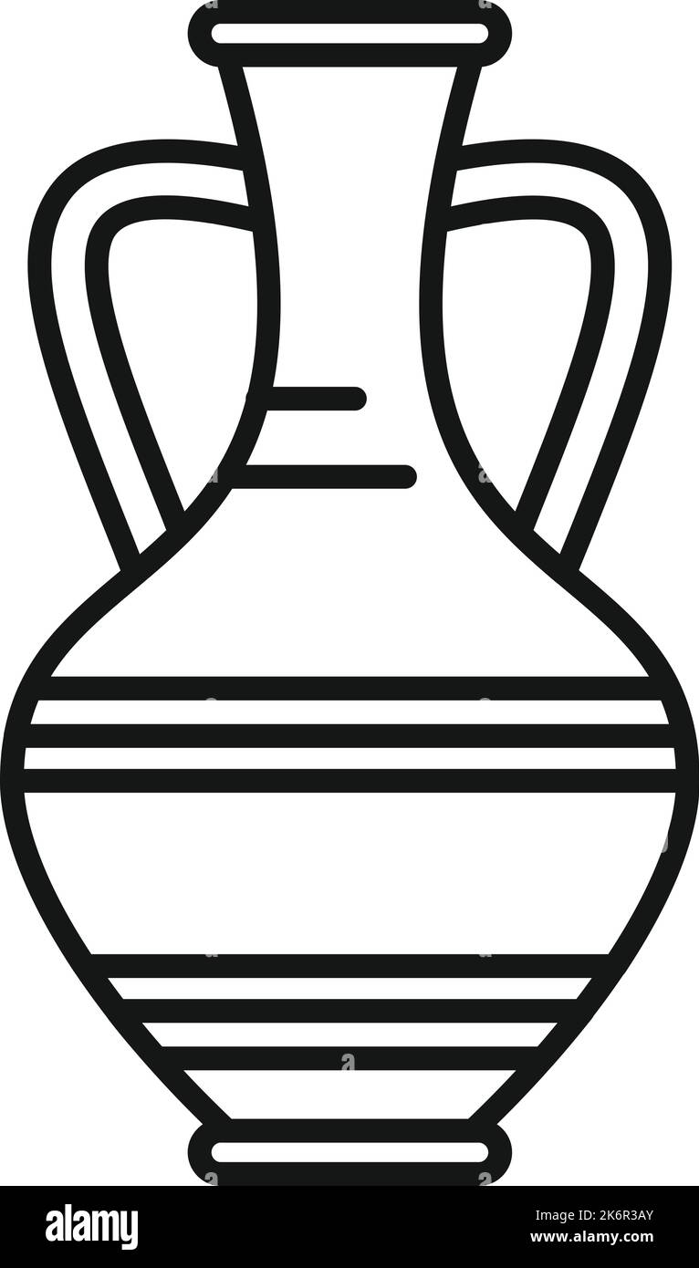 Vecteur de contour de l'icône Amphora jar. Pot pour vase. Pichet Rome Illustration de Vecteur