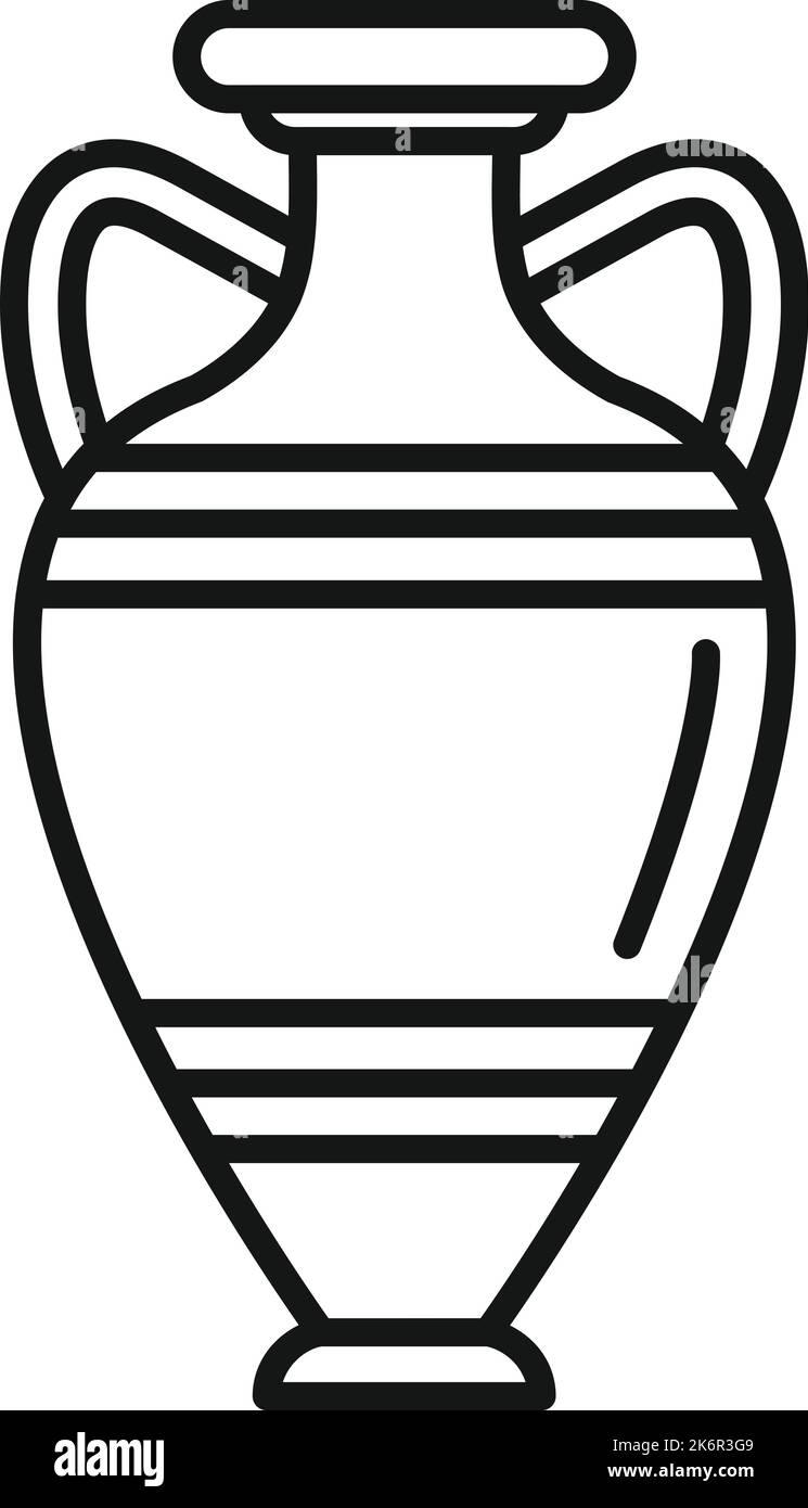 Ancien vecteur de contour d'icône d'amphora. Pot grec. La Grèce Illustration de Vecteur