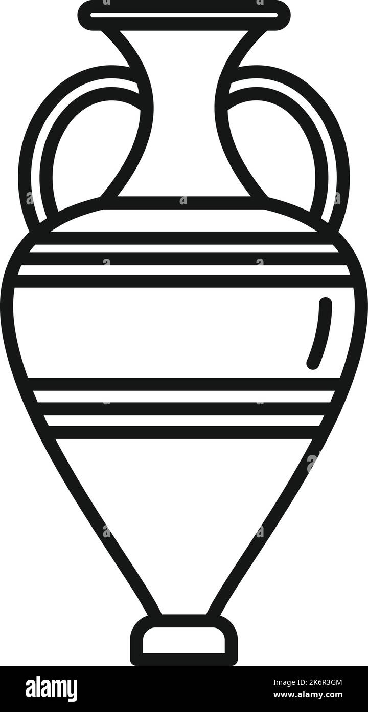 Vecteur de contour de l'icône de vaisseau Amphora. Vase ancien. Vieux vin Illustration de Vecteur