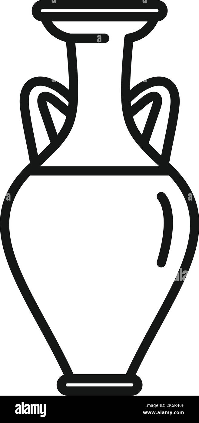 Vecteur de contour de l'icône de la verseuse. Pot pour vase. Argile botte Illustration de Vecteur
