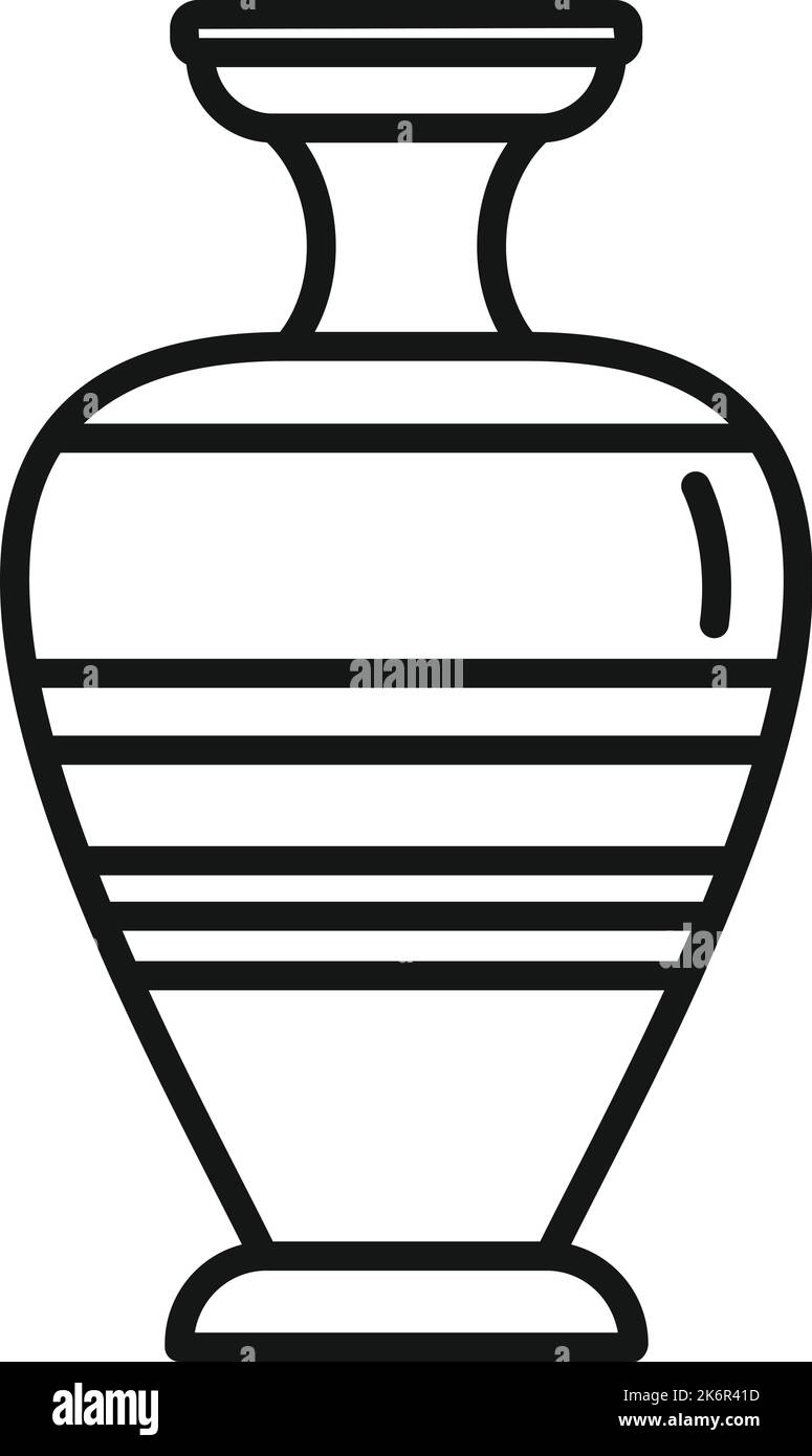 Vecteur de contour de l'icône Amphora urn. Pot pour vase. Poterie ancienne Illustration de Vecteur
