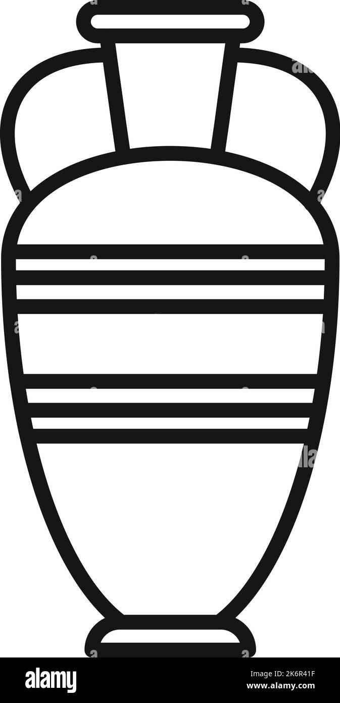 Vecteur de contour d'icône d'amphora de Rome. Vase ancien. Grèce bocal Illustration de Vecteur