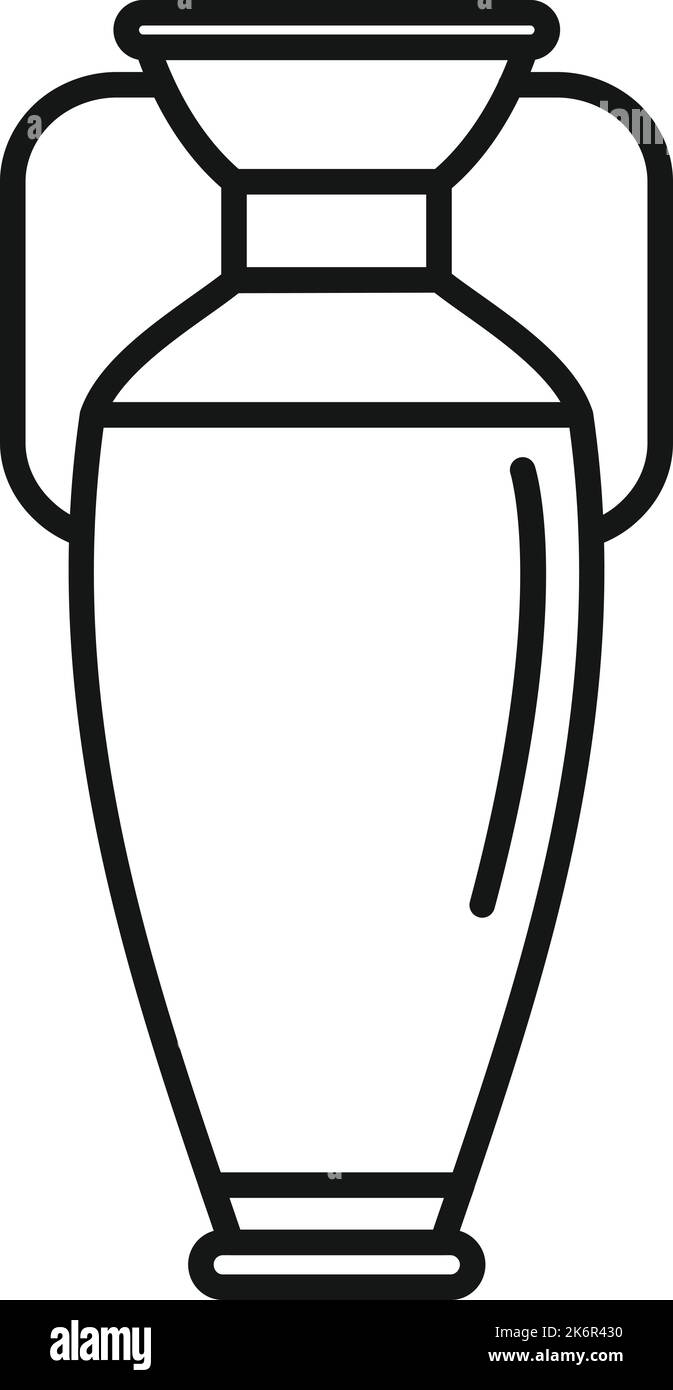 Vecteur de contour d'icône d'amphora artisanale. Pot pour vase. Pichet Rome Illustration de Vecteur