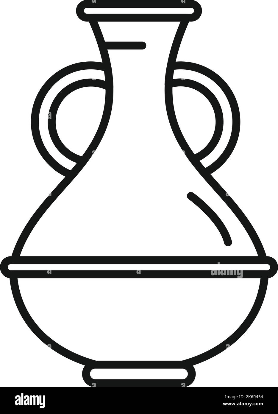 Vecteur de contour d'icône d'amphora classique. Vase grec. Ancienne verseuse Illustration de Vecteur