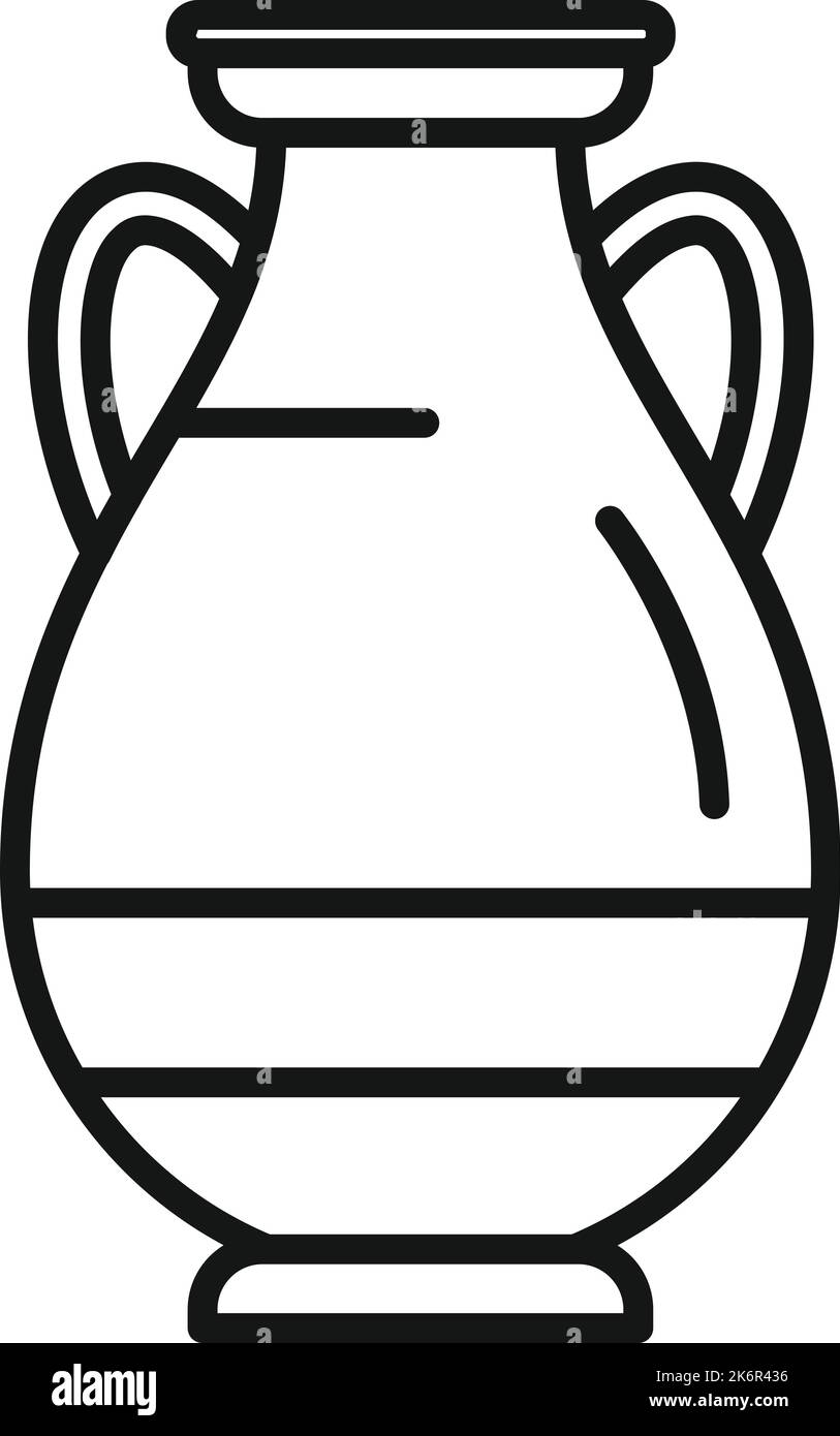 Vecteur de contour de l'icône de forme Amphora. Vase ancien. Pot Illustration de Vecteur