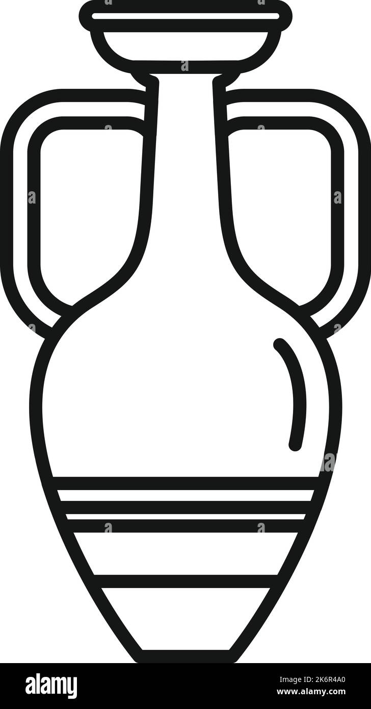 Vecteur géométrique de contour d'icône d'amphora. Ancien navire. Forme artistique Illustration de Vecteur