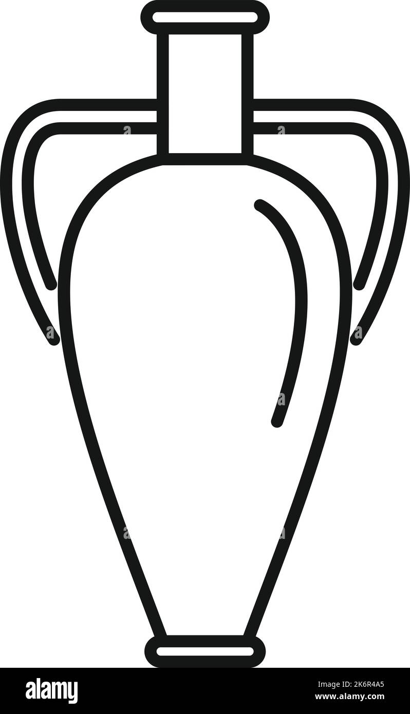 Vecteur de contour d'icône d'amphora d'Athènes. Pot pour vase. Ancienne forme Illustration de Vecteur