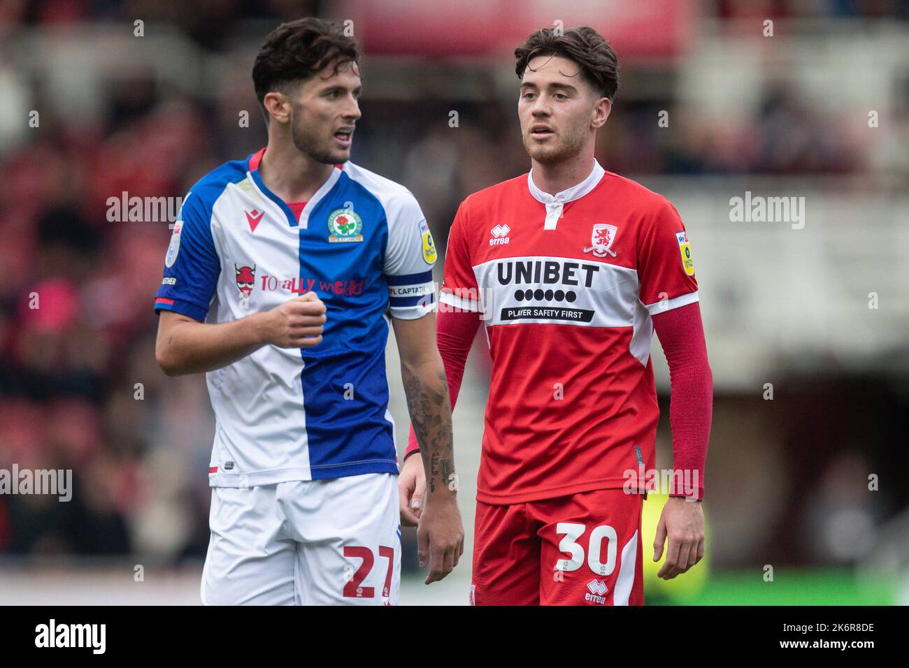 Middlesbrough, Royaume-Uni. 15th octobre 2022. Hayden Hackney #30 de Middlesbrough pendant le match de championnat Sky Bet Middlesbrough vs Blackburn Rovers au stade Riverside, Middlesbrough, Royaume-Uni, 15th octobre 2022 (photo de James Heaton/News Images) à Middlesbrough, Royaume-Uni, le 10/15/2022. (Photo de James Heaton/News Images/Sipa USA) crédit: SIPA USA/Alay Live News Banque D'Images