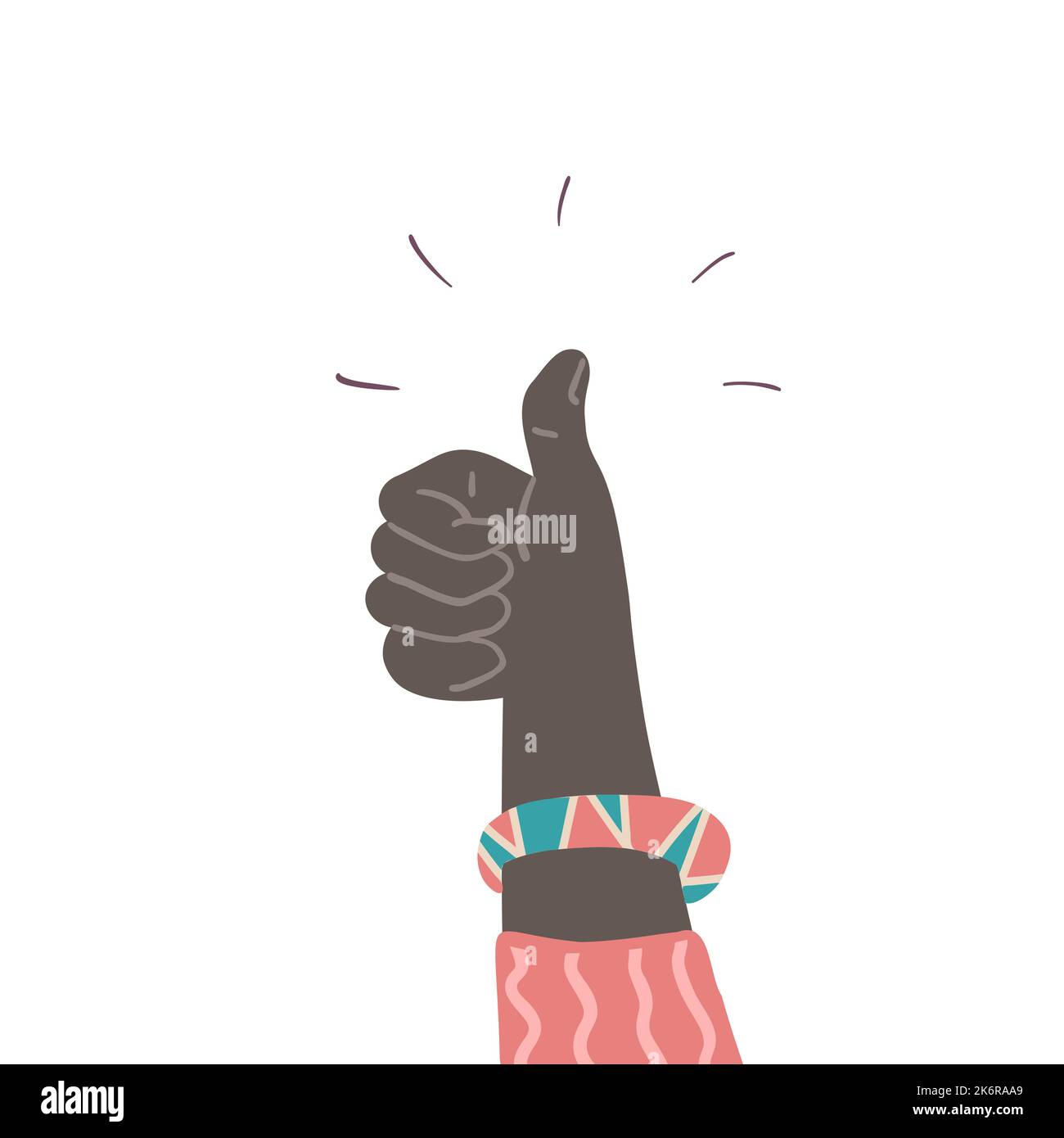 Main avec les pouces vers le haut. Bonne rétroaction. Concept de commentaire positif ou de type vectoriel Illustration de Vecteur