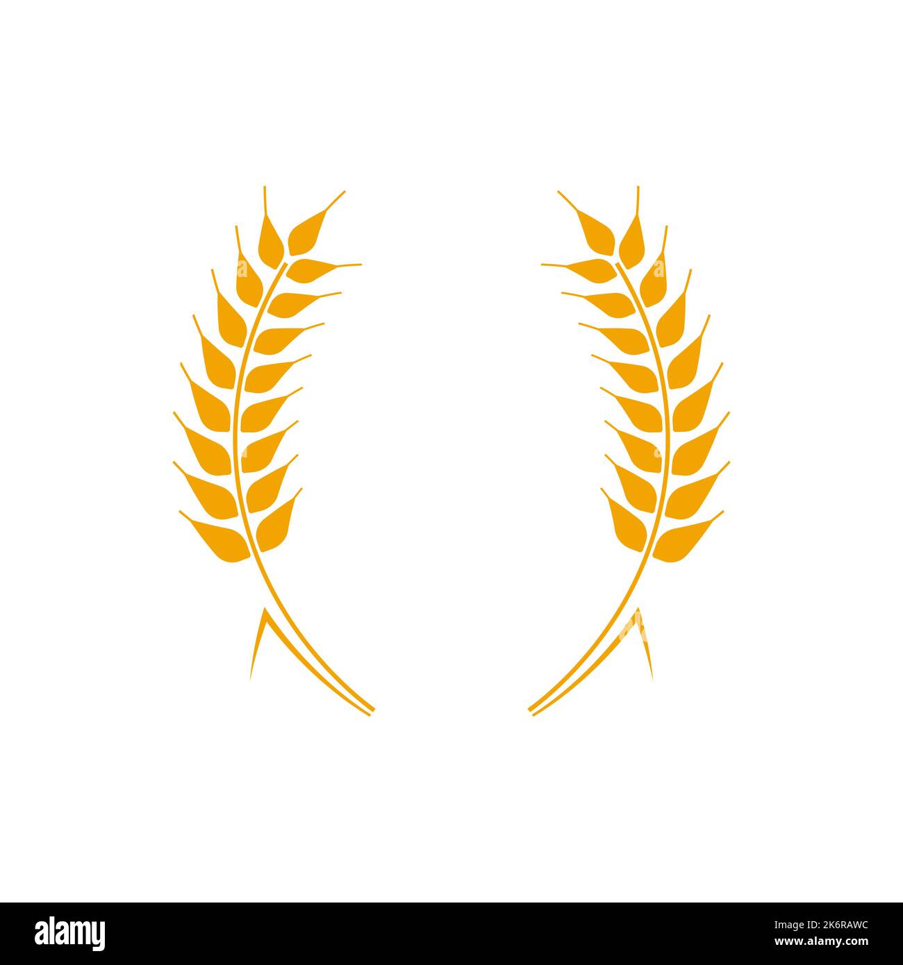 Logo des couronnes de blé. Icône d'oreille de blé. Symbole de l'agriculture vectorielle. Illustration de Vecteur