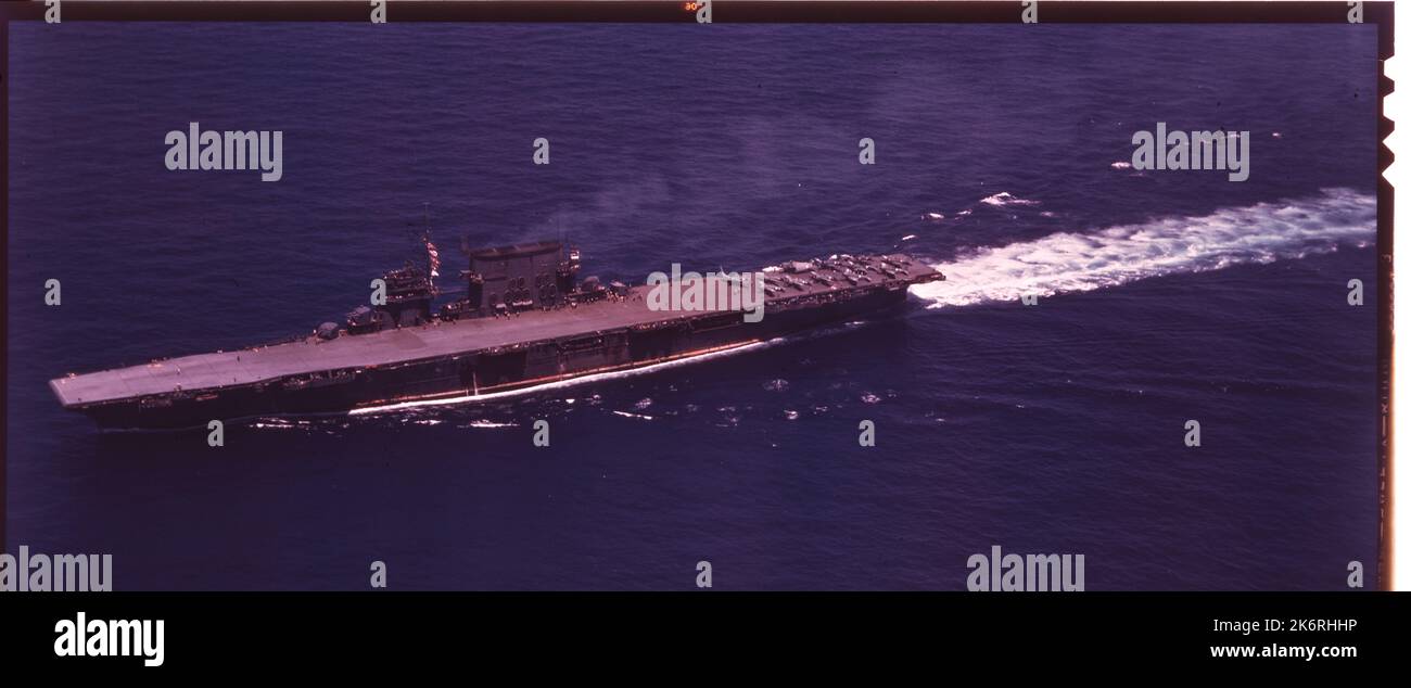 USS Saratoga (CV-3) en mer Banque D'Images