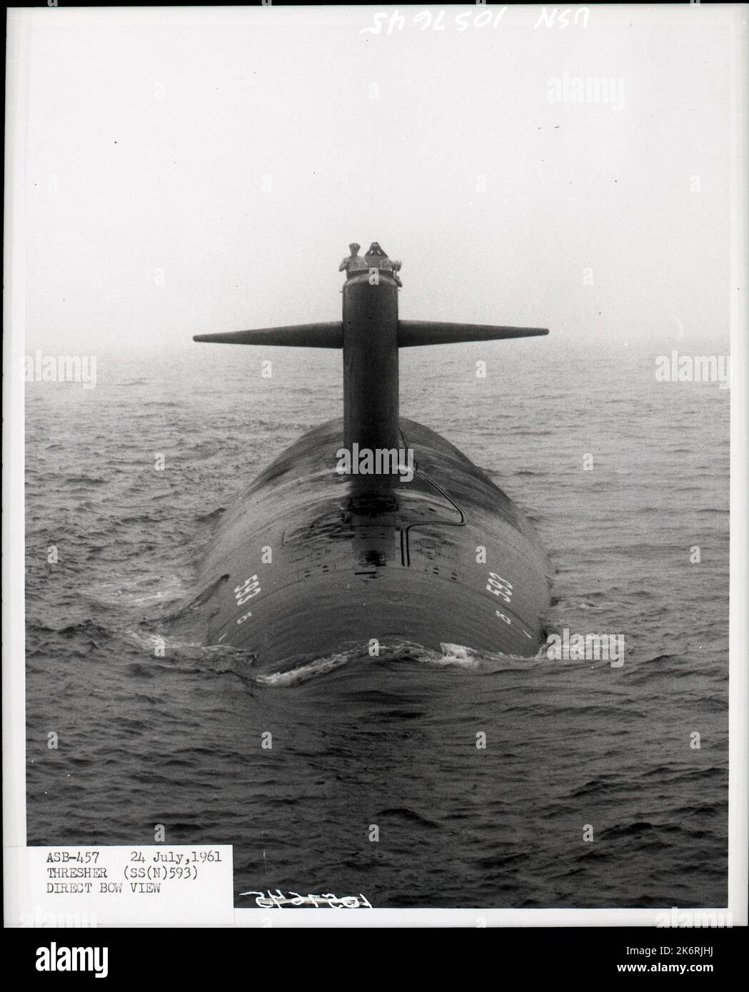 Bow View of the Nuclear-Powered Attack Submarine USS Thresher (SSN-593). Banque D'Images