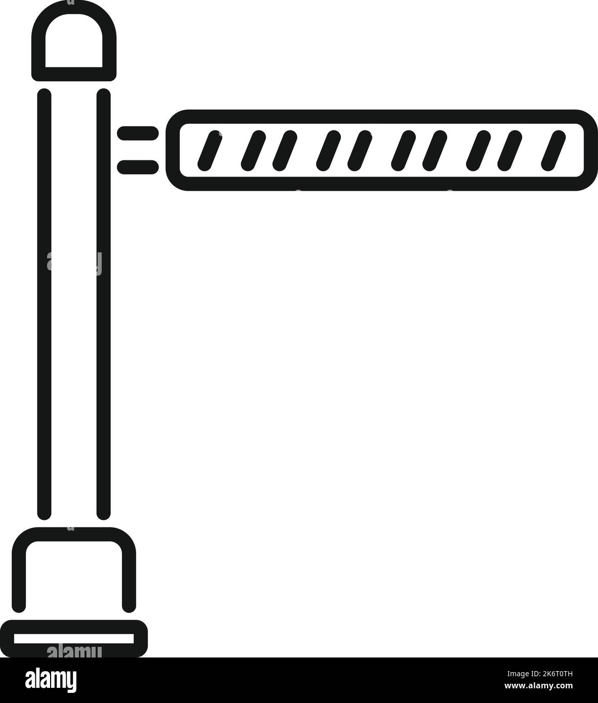 Vecteur de contour de l'icône de barrière de porte. Arrêt de sécurité. Croisement des panneaux Illustration de Vecteur