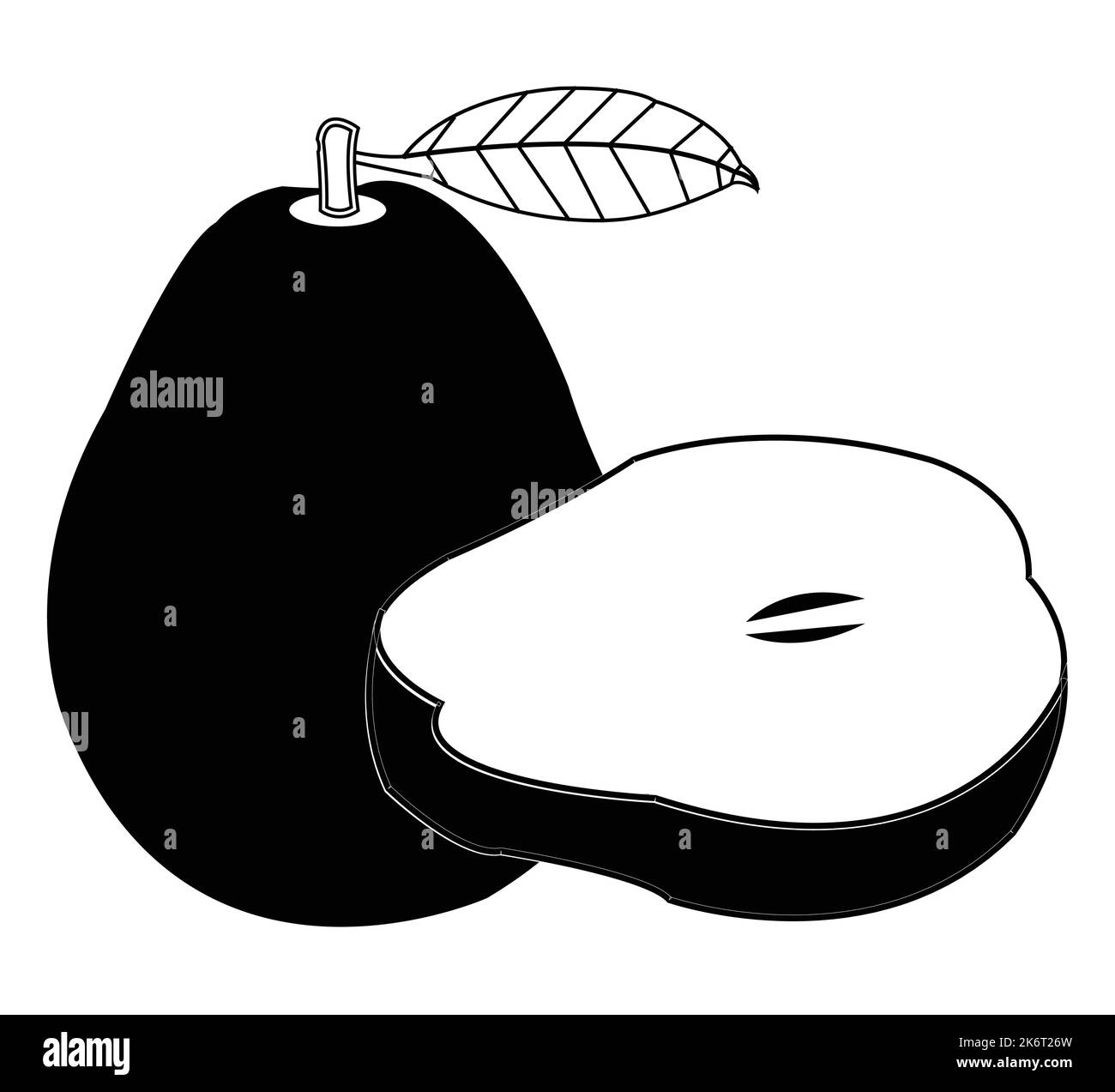 Design vectoriel de poires noir et blanc.meilleure illustration des ressources graphiques. conception graphique vectorielle pour la conception d'icônes et de symboles et de logos et la papeterie Illustration de Vecteur