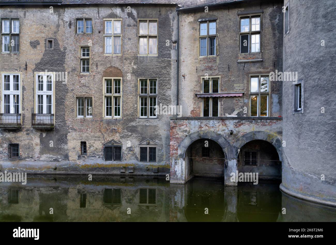 Vue rapprochée d'un mur de château en Allemagne Banque D'Images