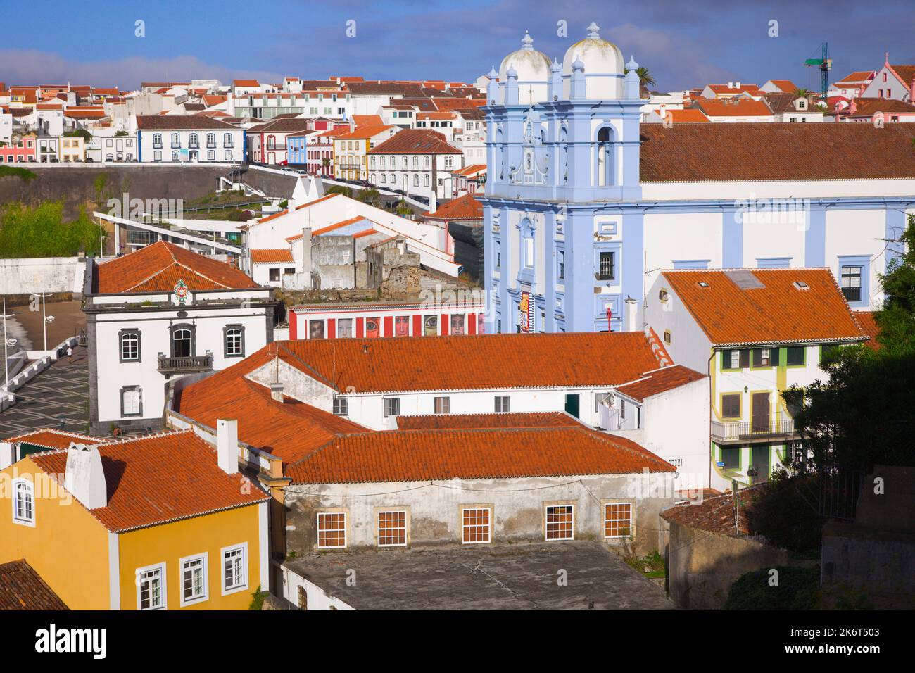 Portugal, Açores, l'île de Terceira, Angra do Heroismo, horizon, panorama, vue générale, Banque D'Images