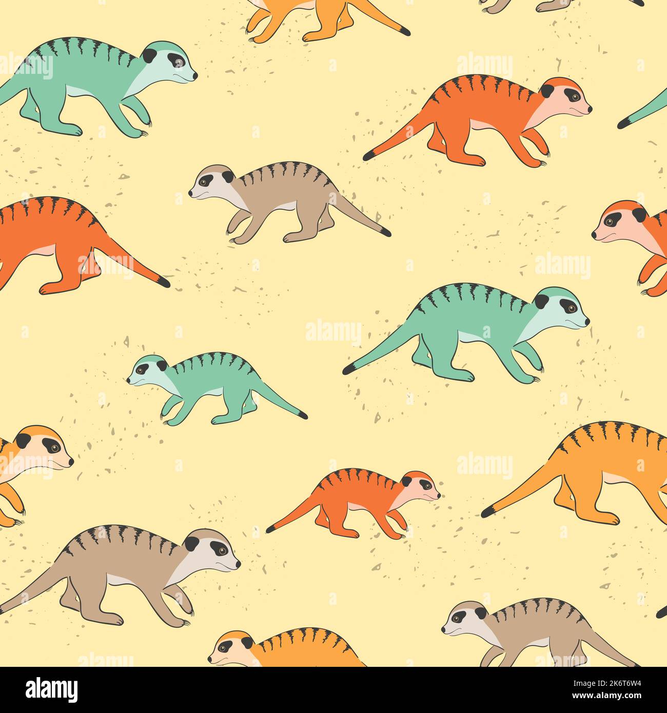 Joli motif Meerkat sans couture. Des couleurs plus vives. Illustration de Vecteur