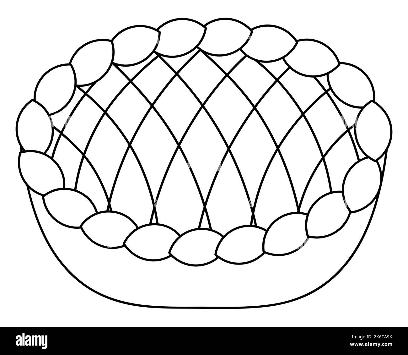 Tarte à la citrouille. Esquisse. Symbole du jour de Thanksgiving. Délicieux en-cas cuits au four. Croûte frite. Illustration de Vecteur