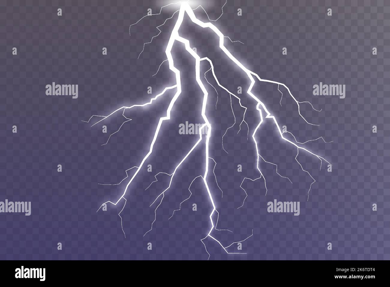 Ensemble d'effets de lumière magique et lumineux. Orage avec foudre et nuages. Illustration vectorielle. Décharger le courant électrique. Charge Illustration de Vecteur