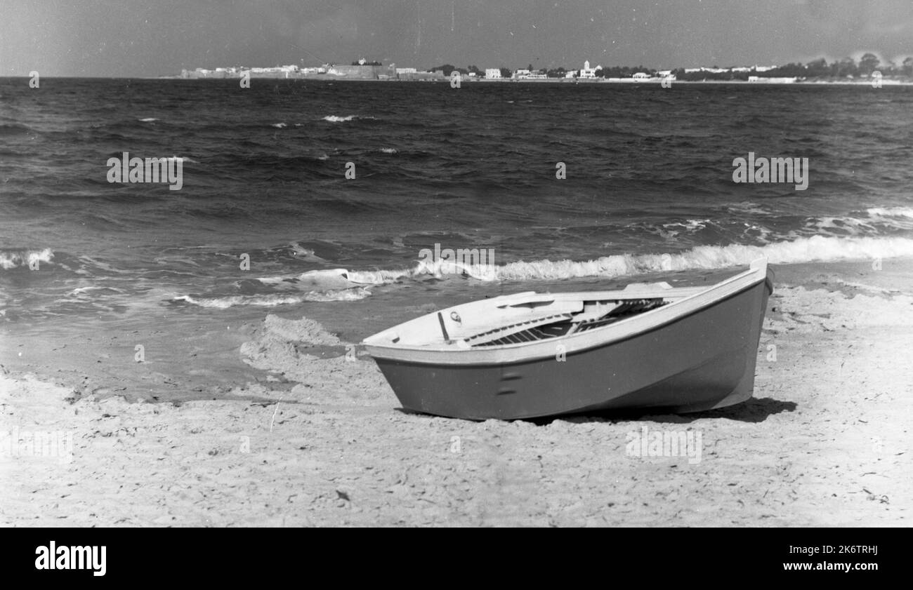Le tourisme en était à ses débuts, comme ici en 1961, TUN, Tunisie Banque D'Images