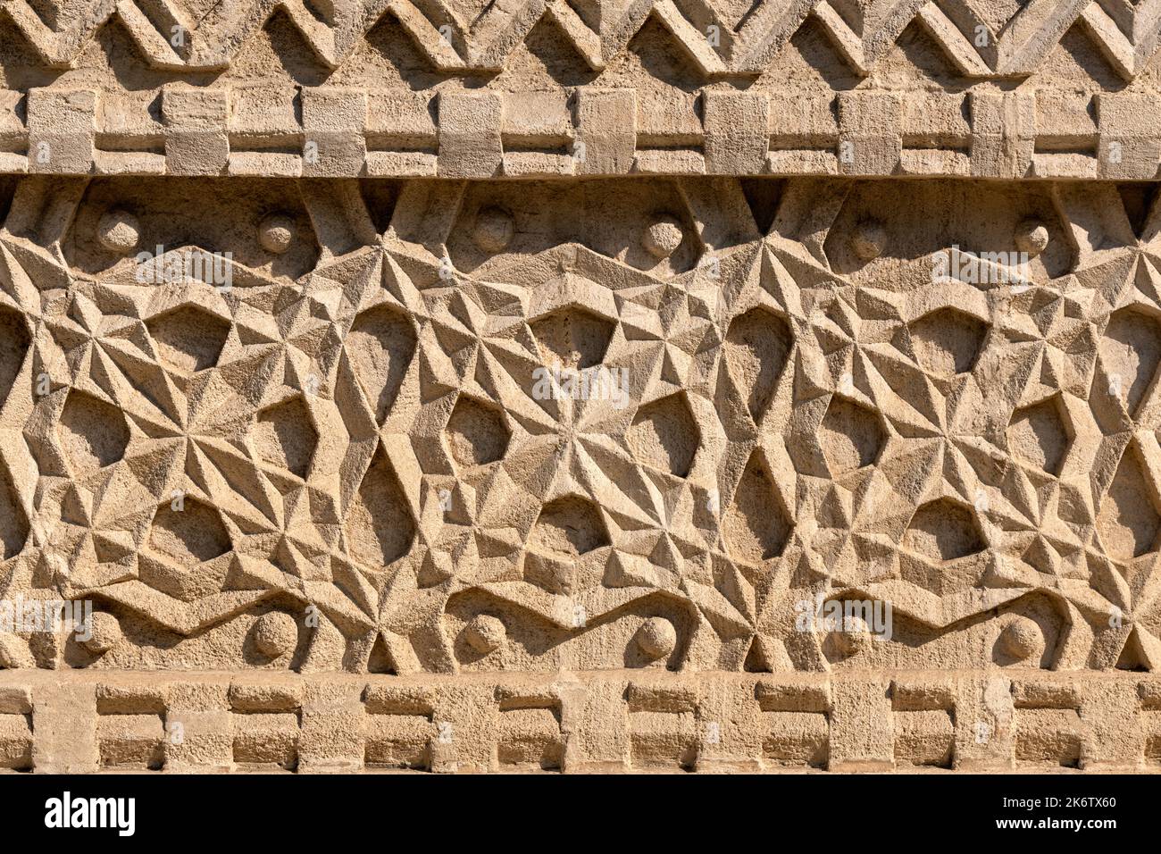 Détails de l'architecture de la sculpture en pierre à trois églises Sainte à Iasi, Roumanie. Banque D'Images