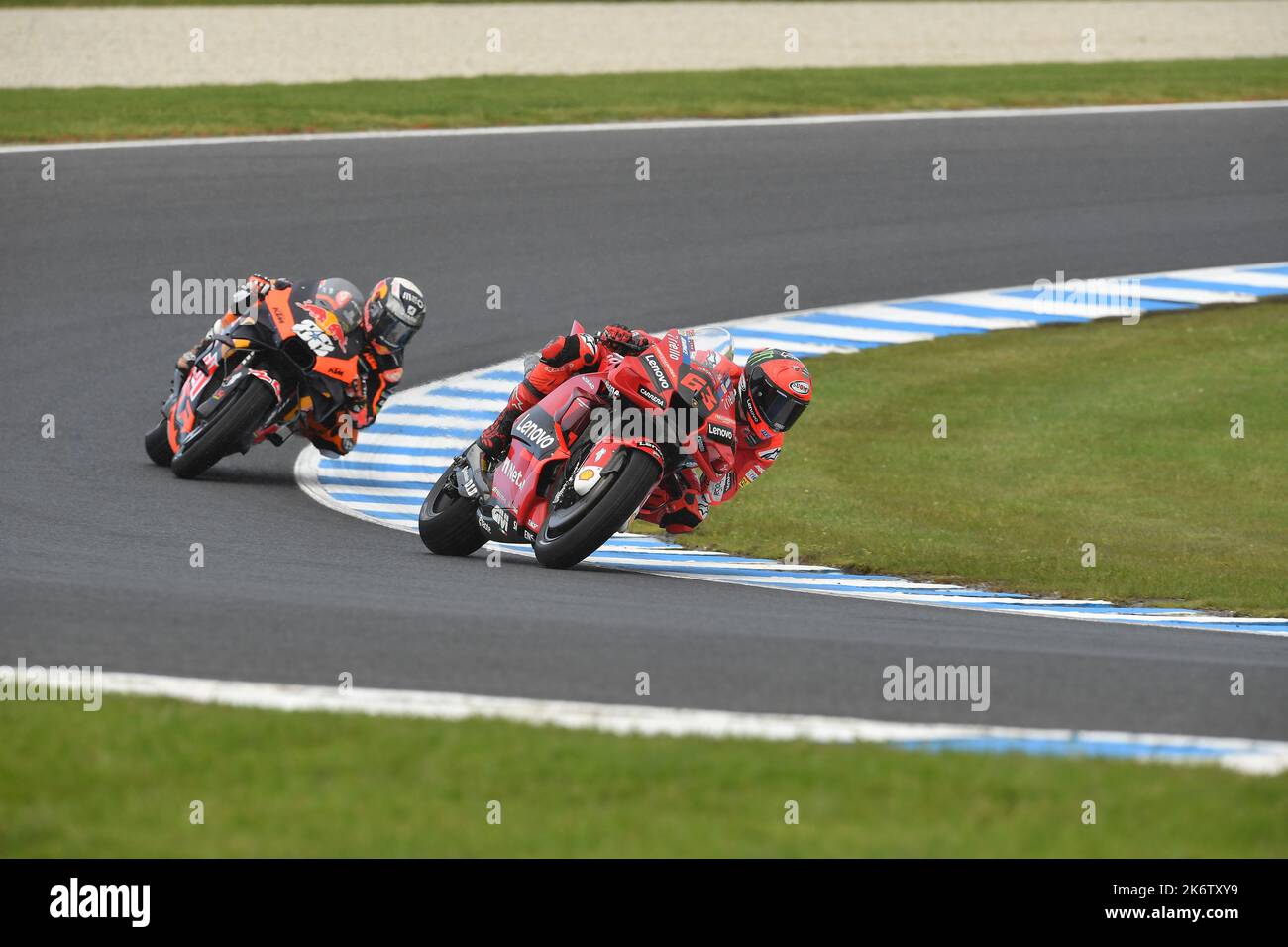 Melbourne, Australie. 16th octobre 2022. Jack Miller par temps humide pour le dimanche matin, réchauffez-vous au MotoGP australien. Credit: Karl Phillipson / Optikal / Alamy Live News Banque D'Images