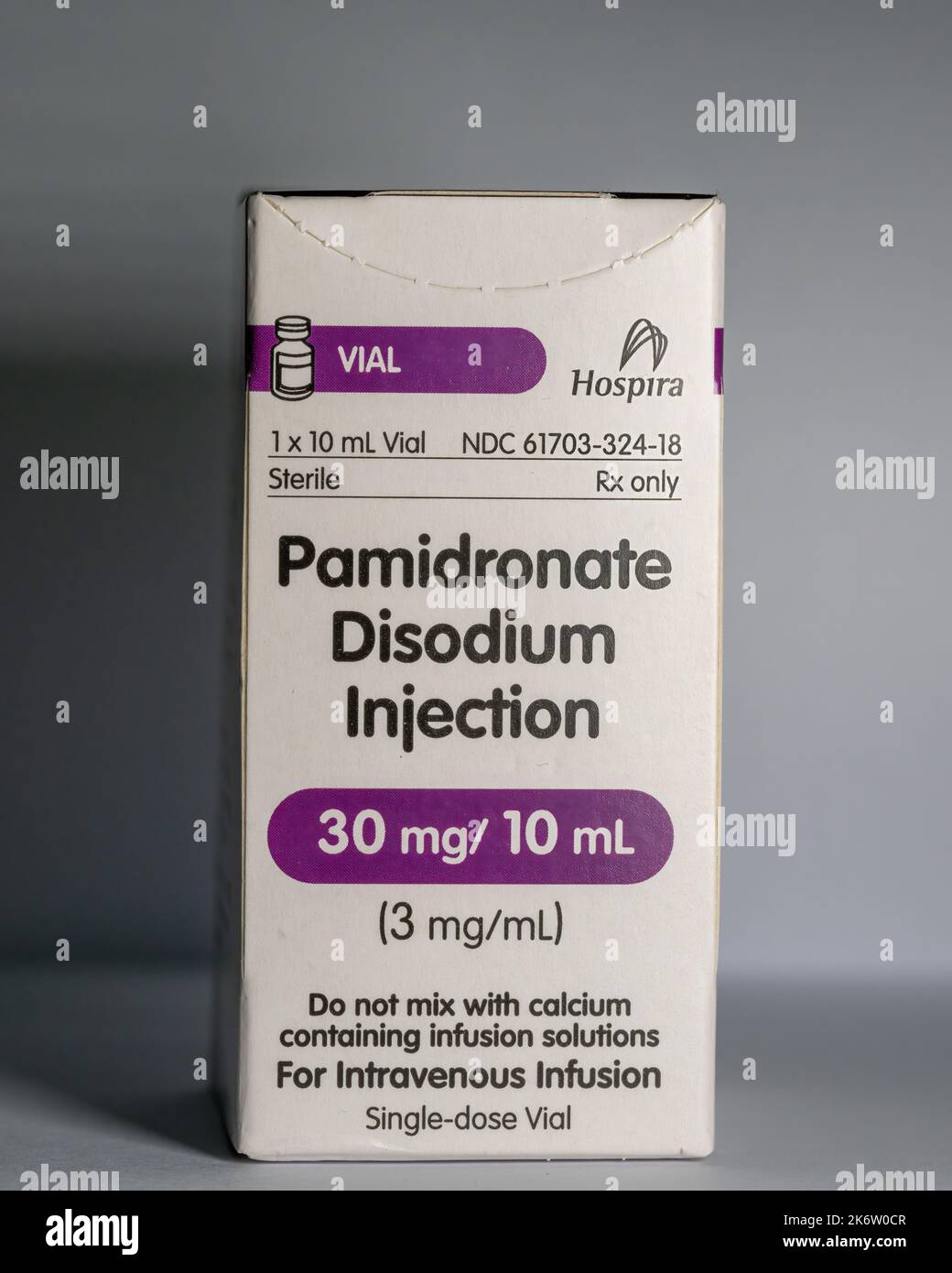 flacon d'injection de pamidronate disodique Banque D'Images
