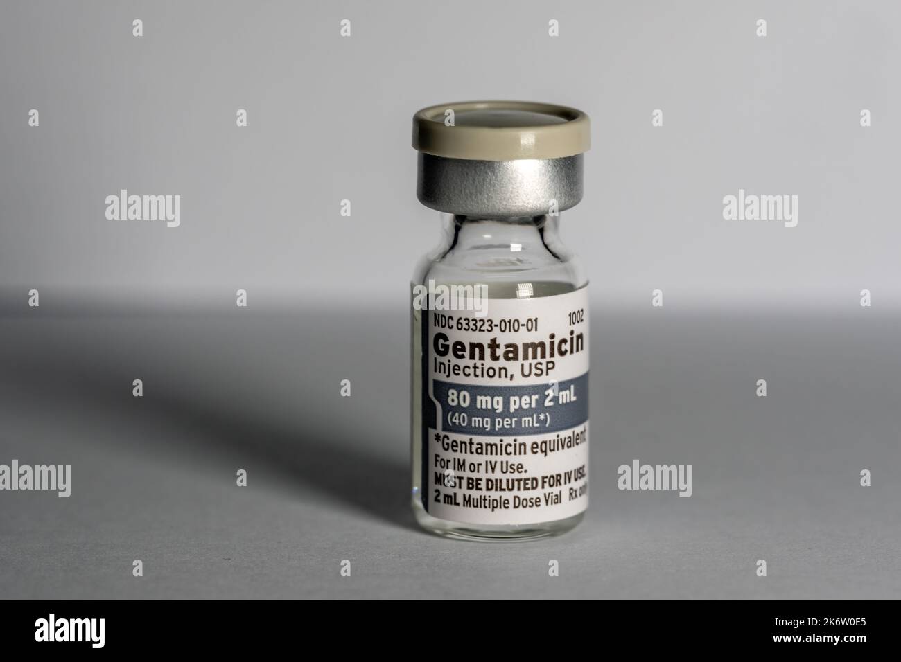 flacon d'injection de gentamicine Banque D'Images