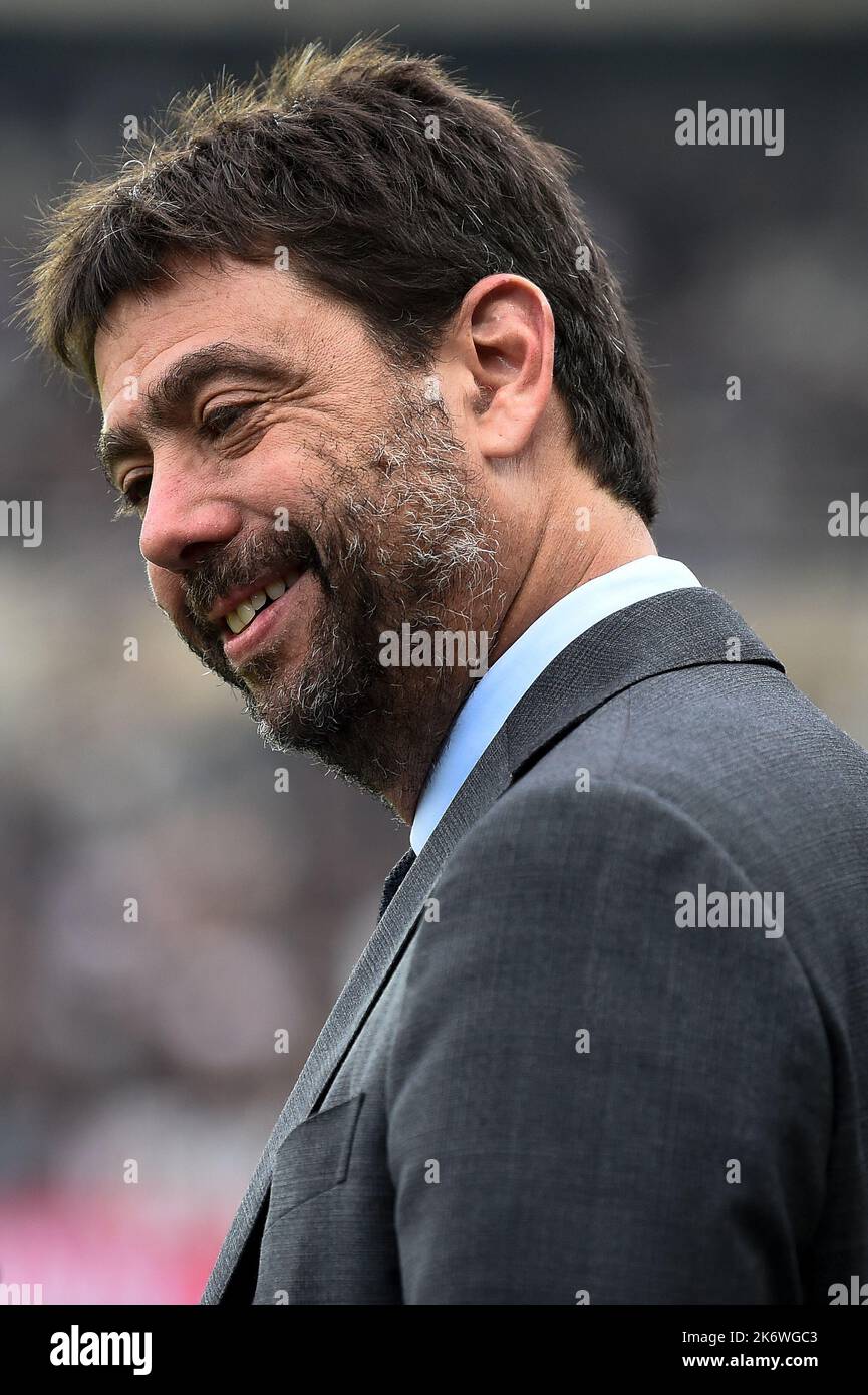 Turin, Italie. 15 octobre 2022. Andrea Agnelli, président du Juventus FC, se présente avant le match de football de la série A entre le Torino FC et le Juventus FC. Credit: Nicolò Campo/Alay Live News Banque D'Images